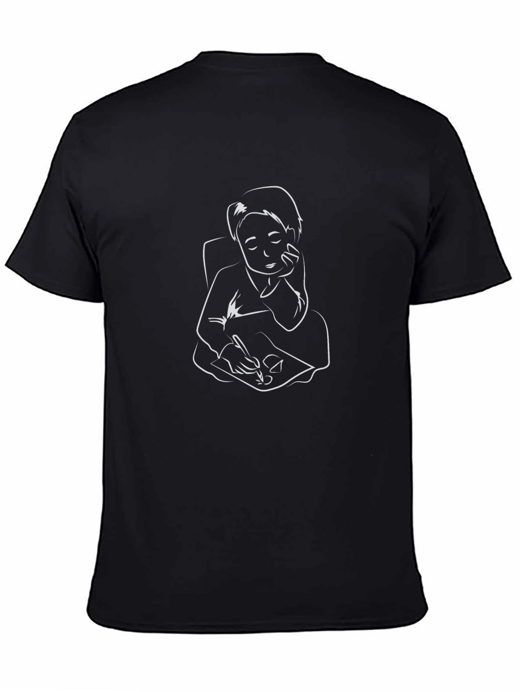 Contemplative Writer Graphic T-Shirt