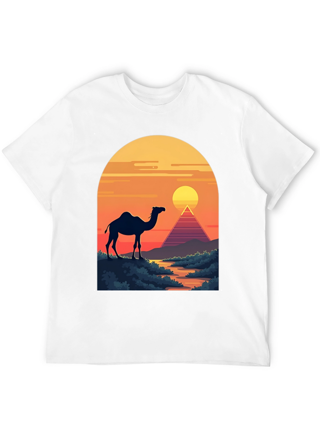 Camel & Pyramid Sunset Graphic Tee