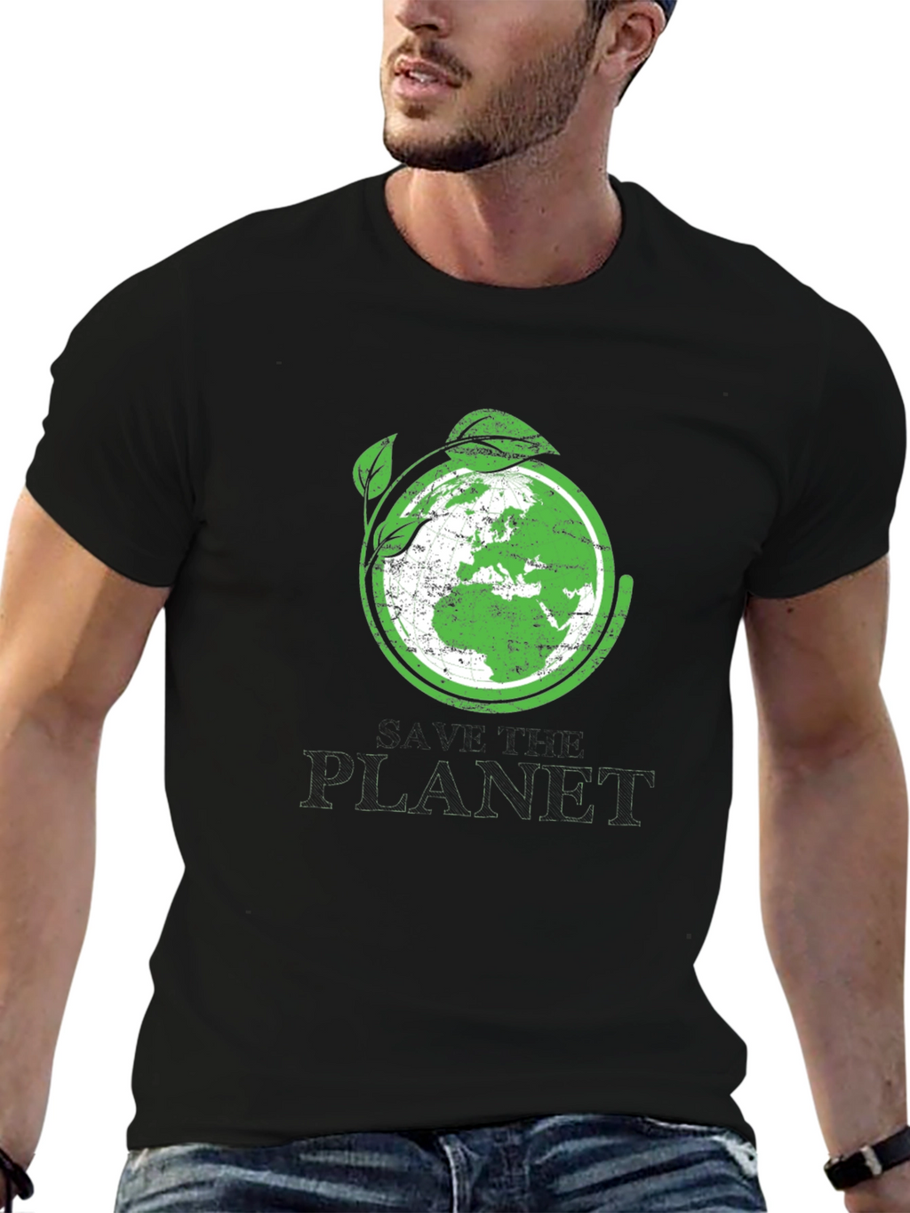 Planet Earth Green Graphic T-Shirt