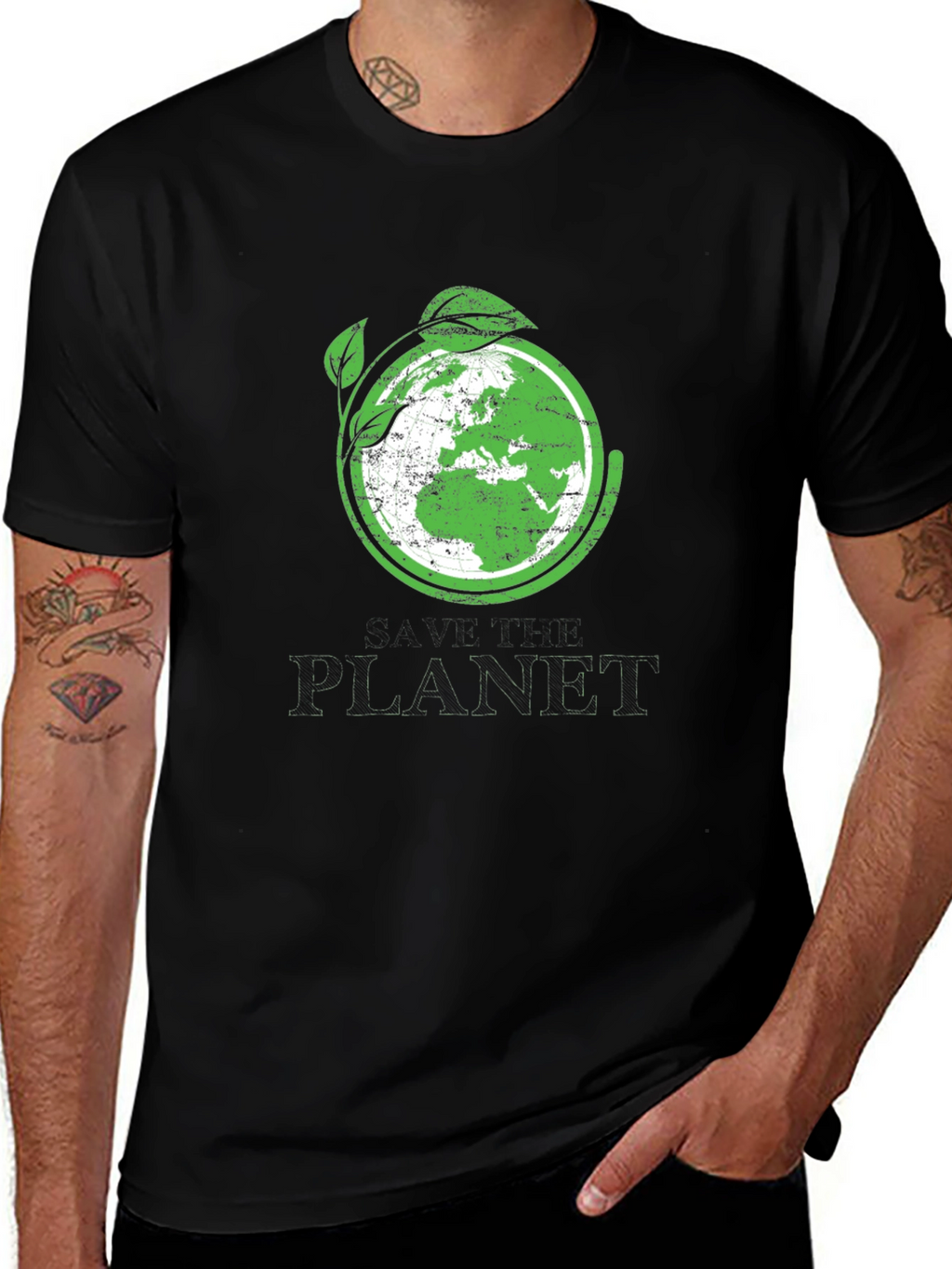 Planet Earth Green Graphic T-Shirt