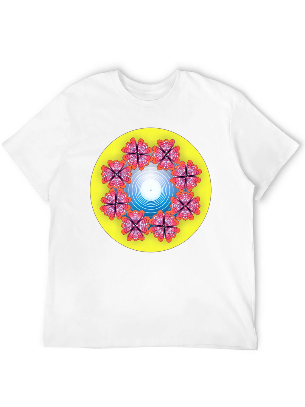 Floral Mandala Graphic T-Shirt - Black