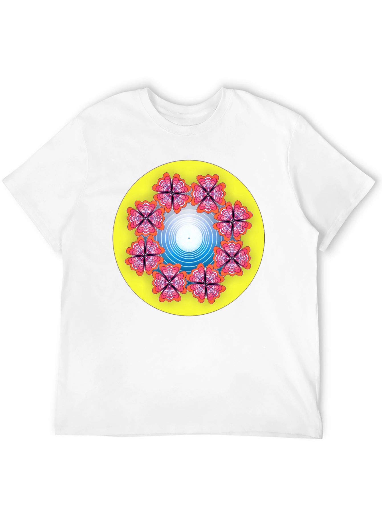 Floral Mandala Graphic T-Shirt - Black