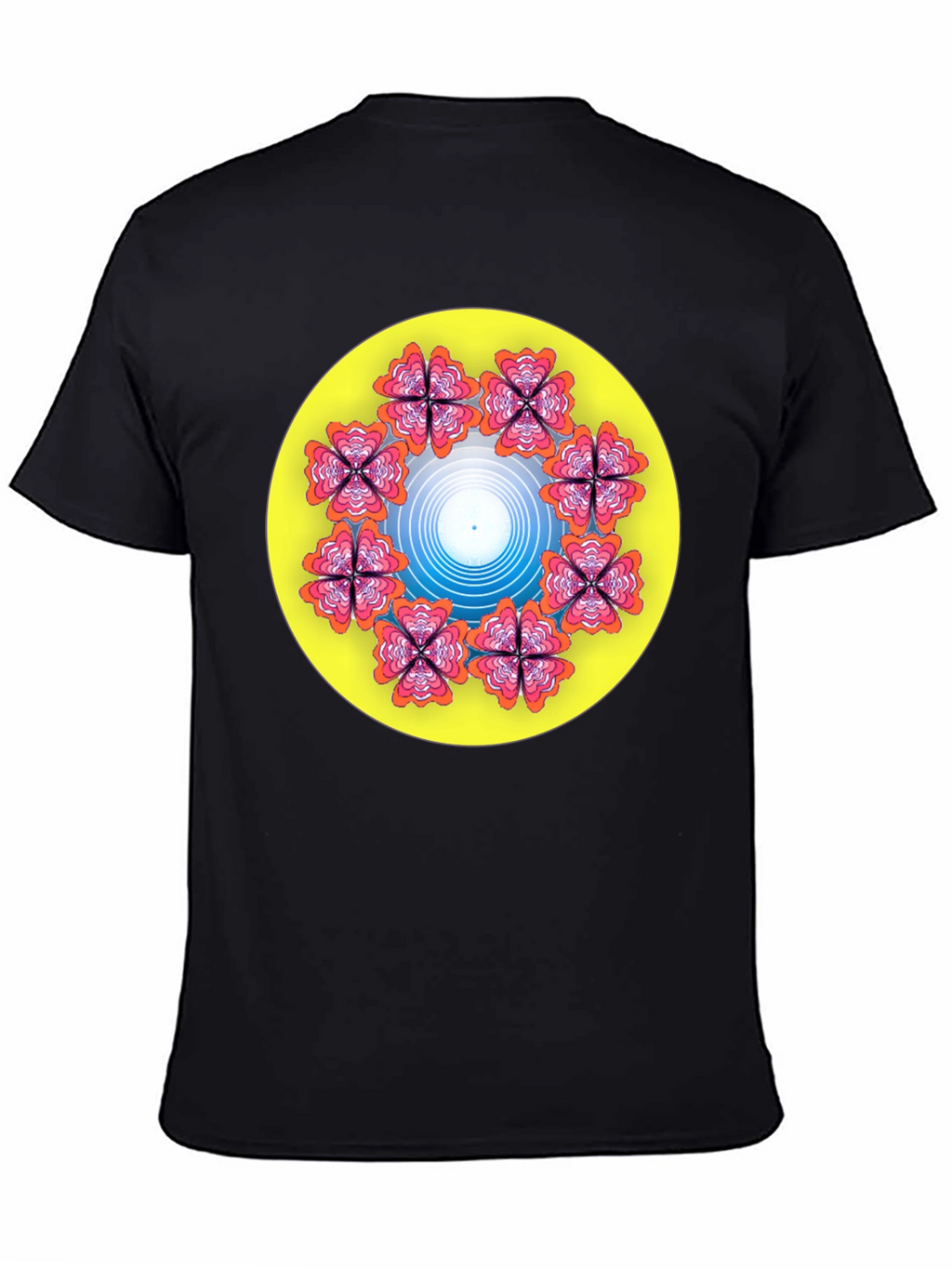 Floral Mandala Graphic T-Shirt - Black