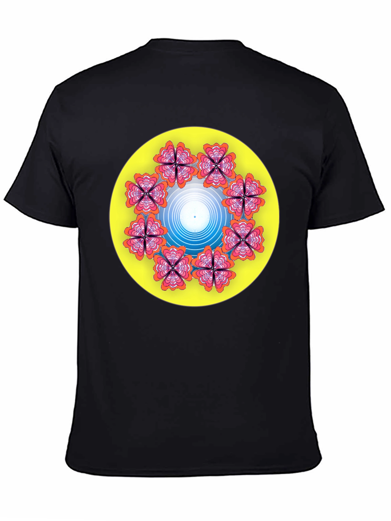 Floral Mandala Graphic T-Shirt - Black