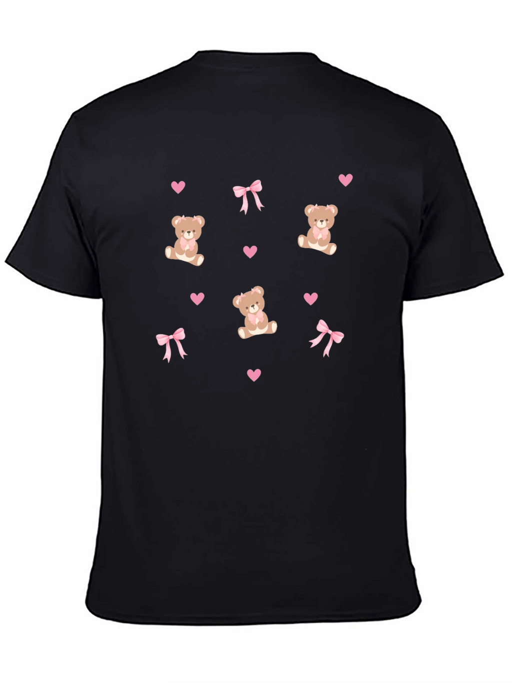 Teddy Bear Print T-Shirt - Black