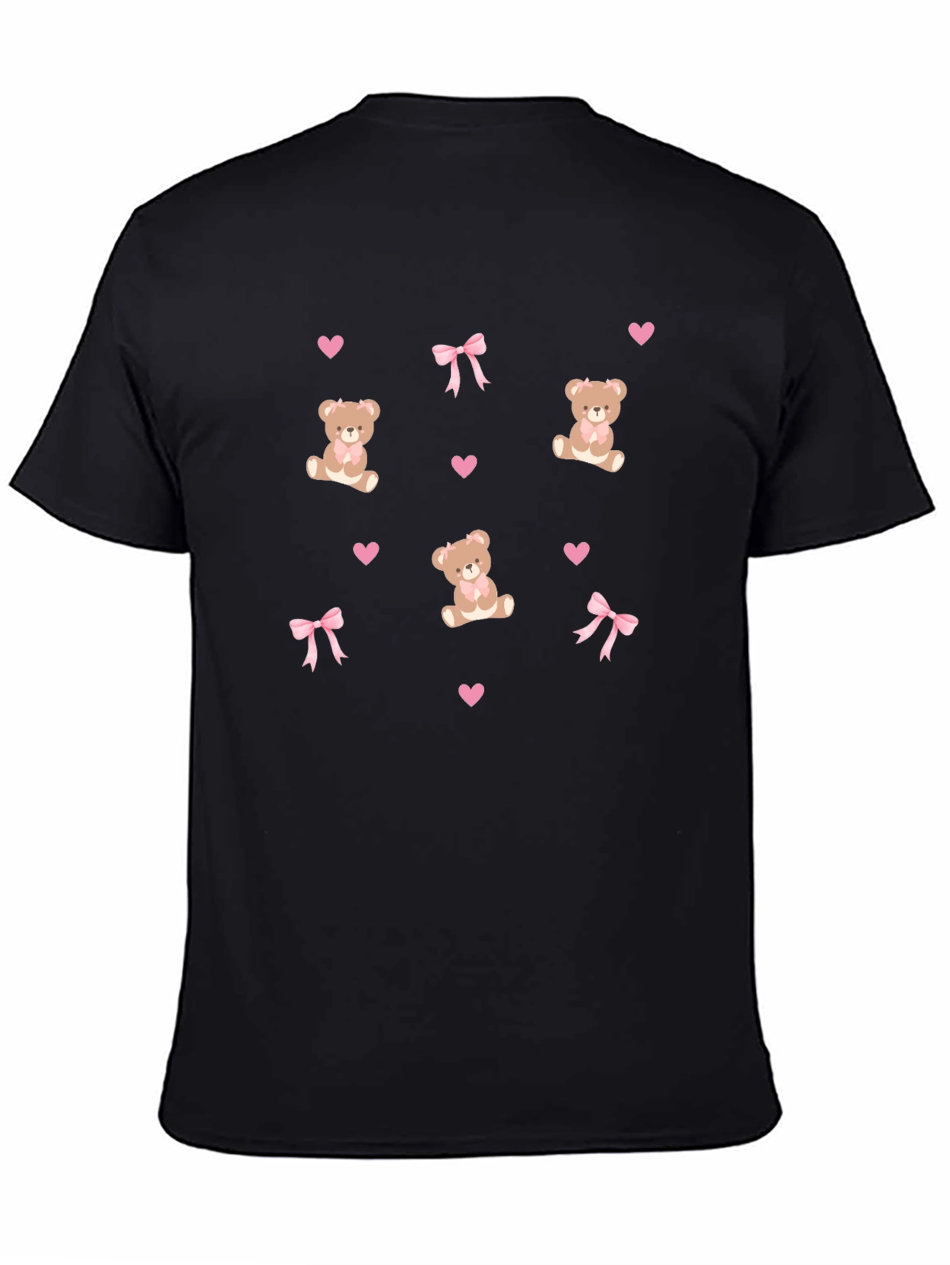 Teddy Bear Print T-Shirt - Black