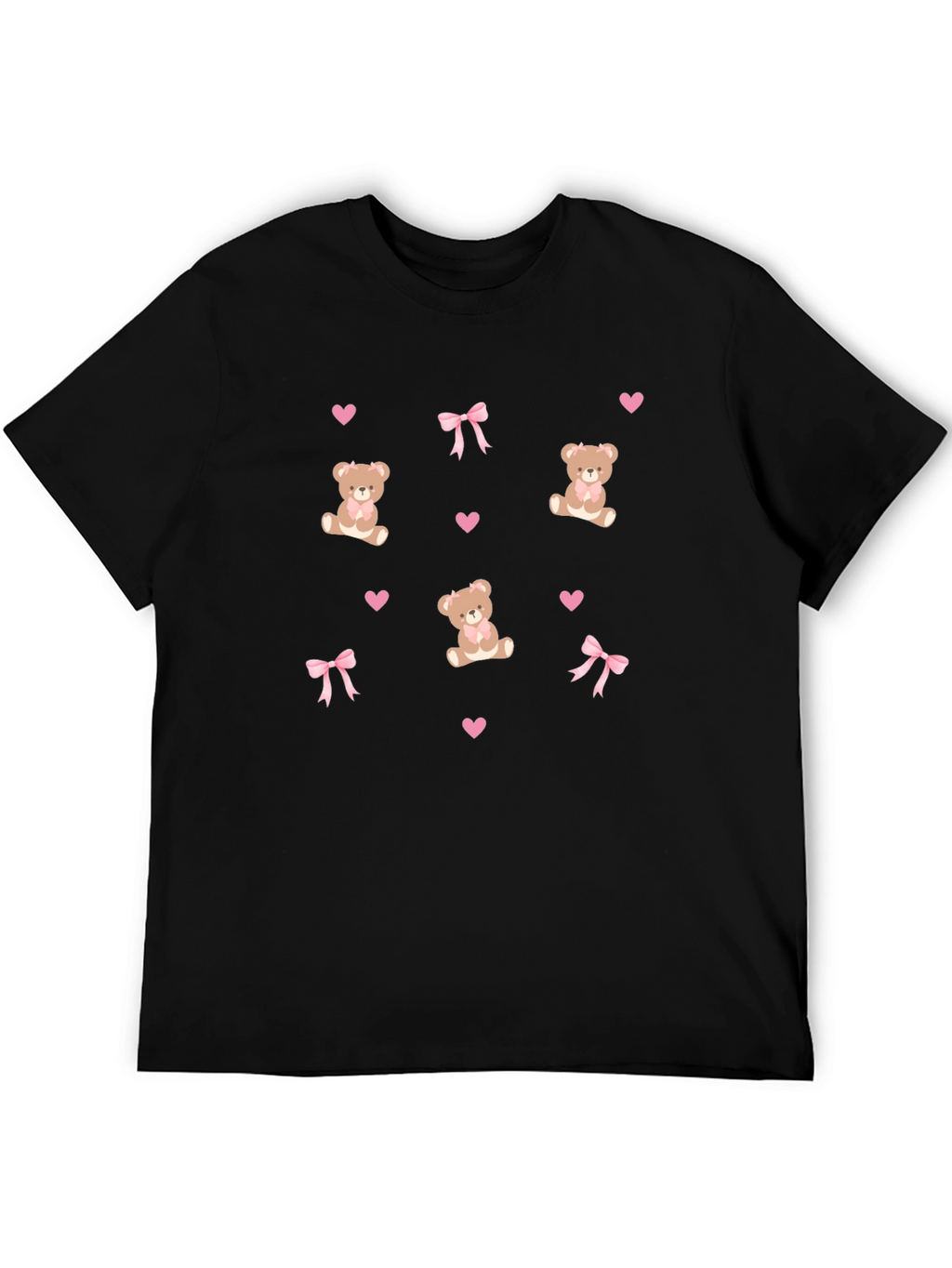 Teddy Bear Print T-Shirt - Black
