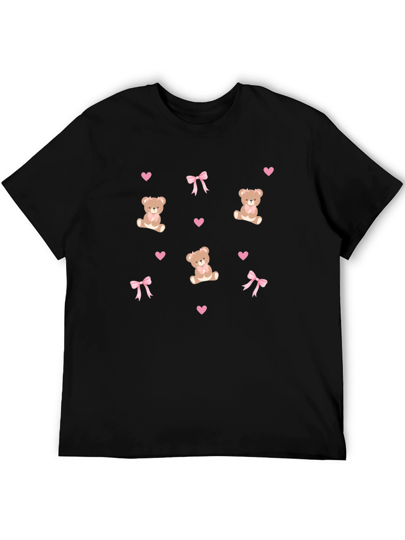 Teddy Bear Print T-Shirt - Black