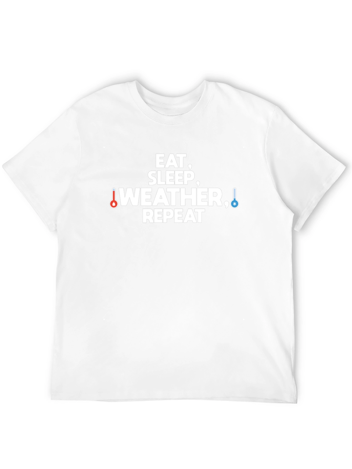 Eat Sleep Weather Repeat Black Graphic T-Shirt