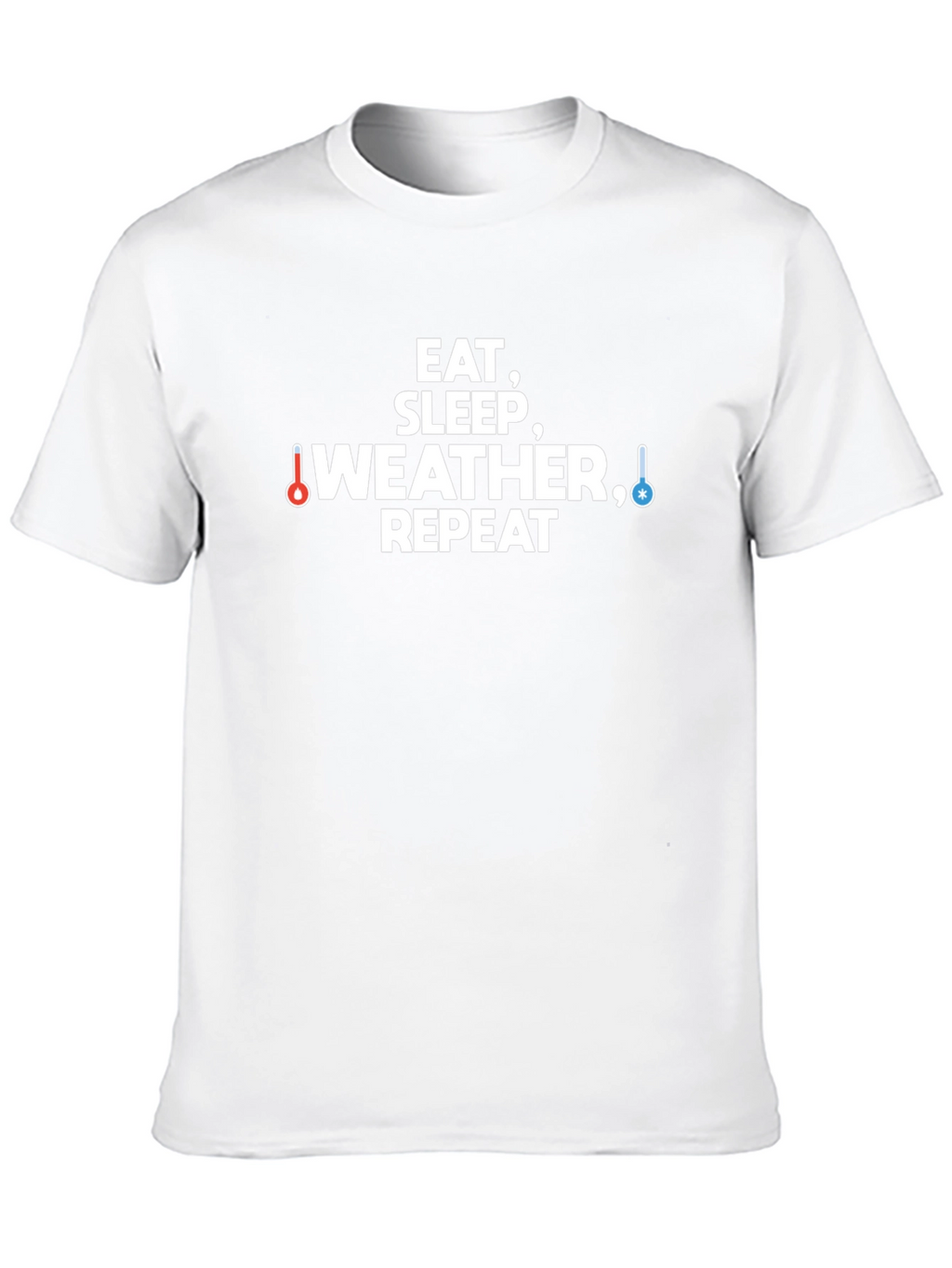 Eat Sleep Weather Repeat Black Graphic T-Shirt