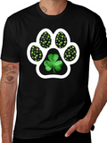 St. Patricks Day Paw Print Shamrock Tee