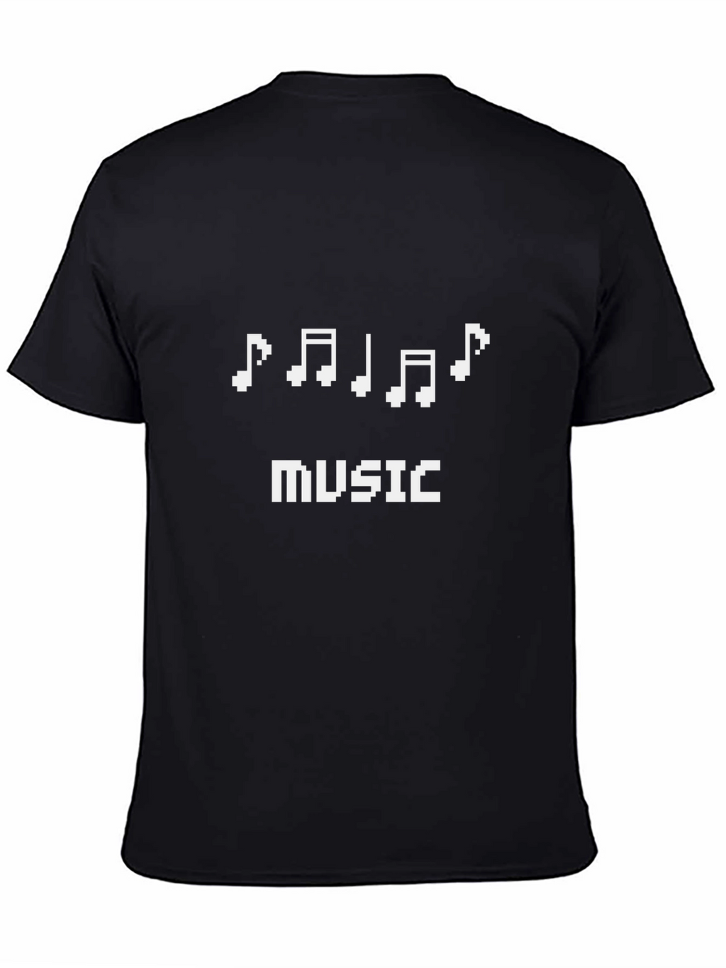 Pixel Music Notes Black T-Shirt