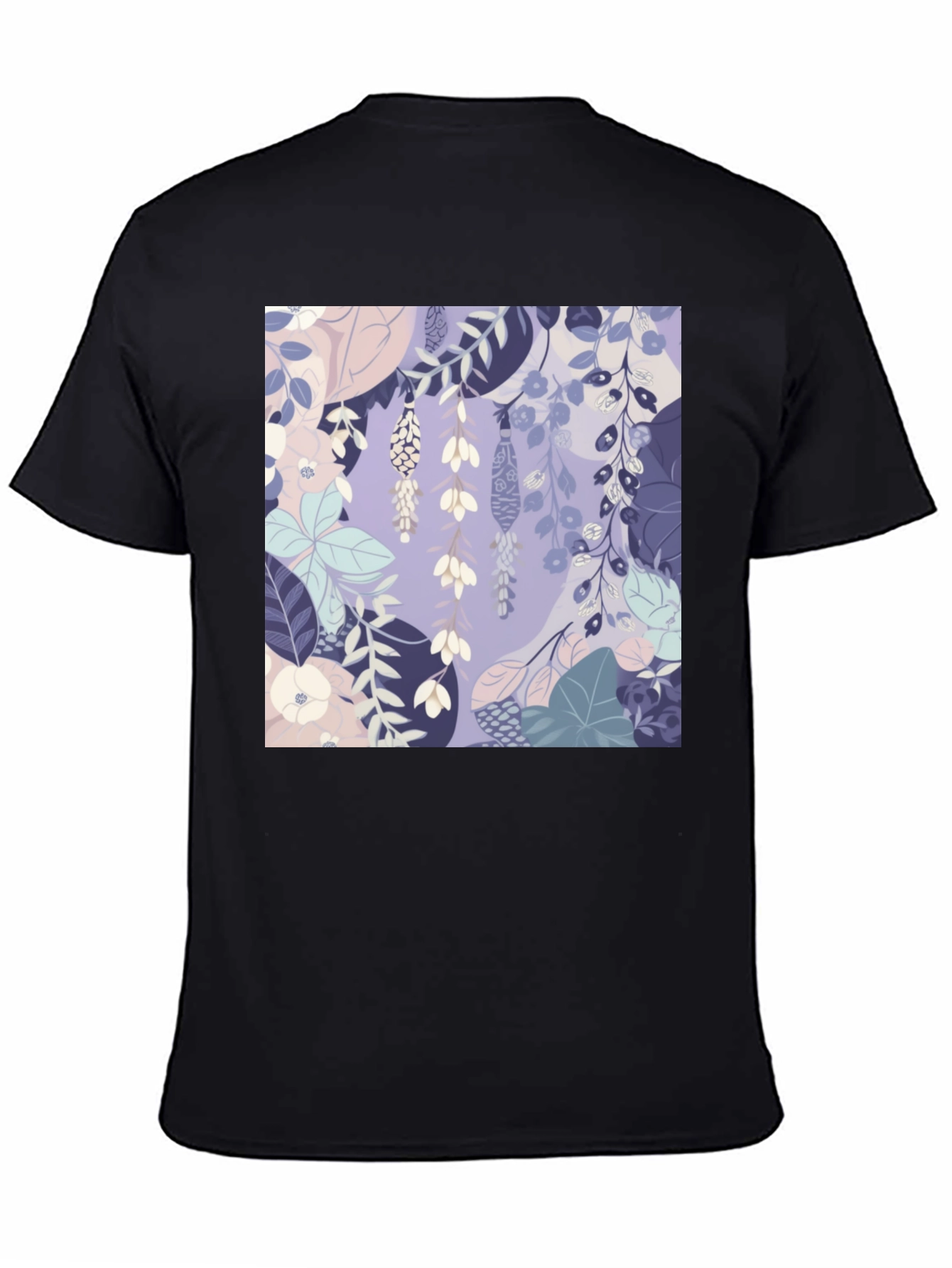 Floral Print Tee - Stylish Mens Black T-Shirt