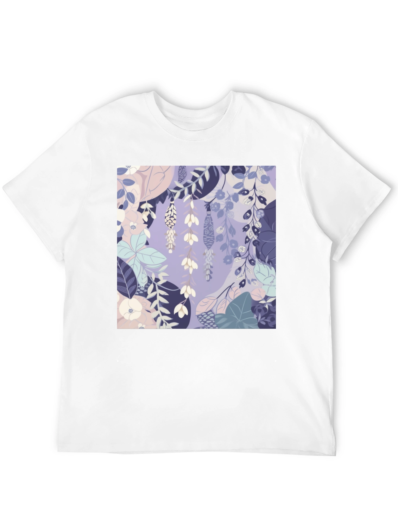 Floral Print Tee - Stylish Mens Black T-Shirt