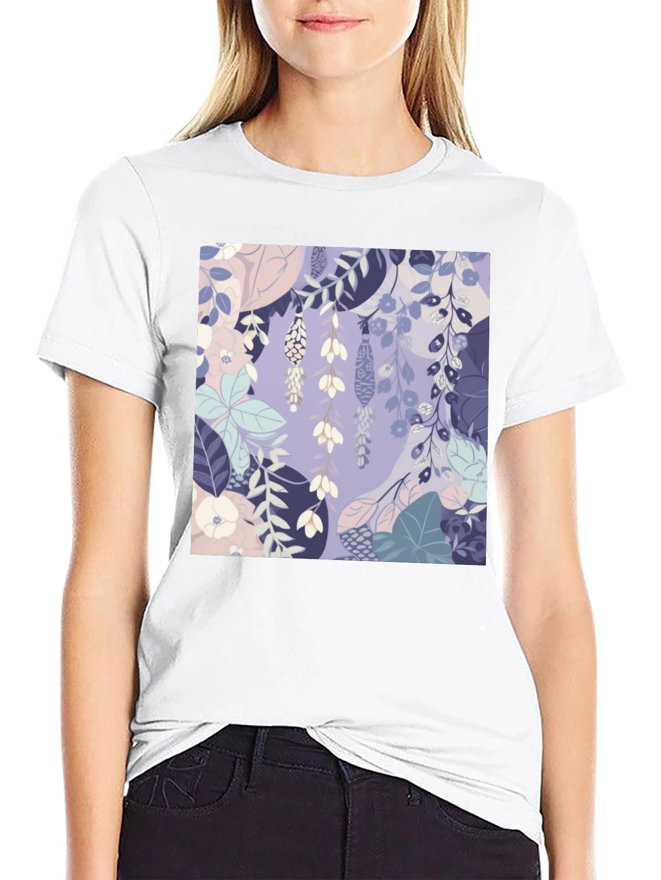 Floral Print Tee - Stylish Mens Black T-Shirt
