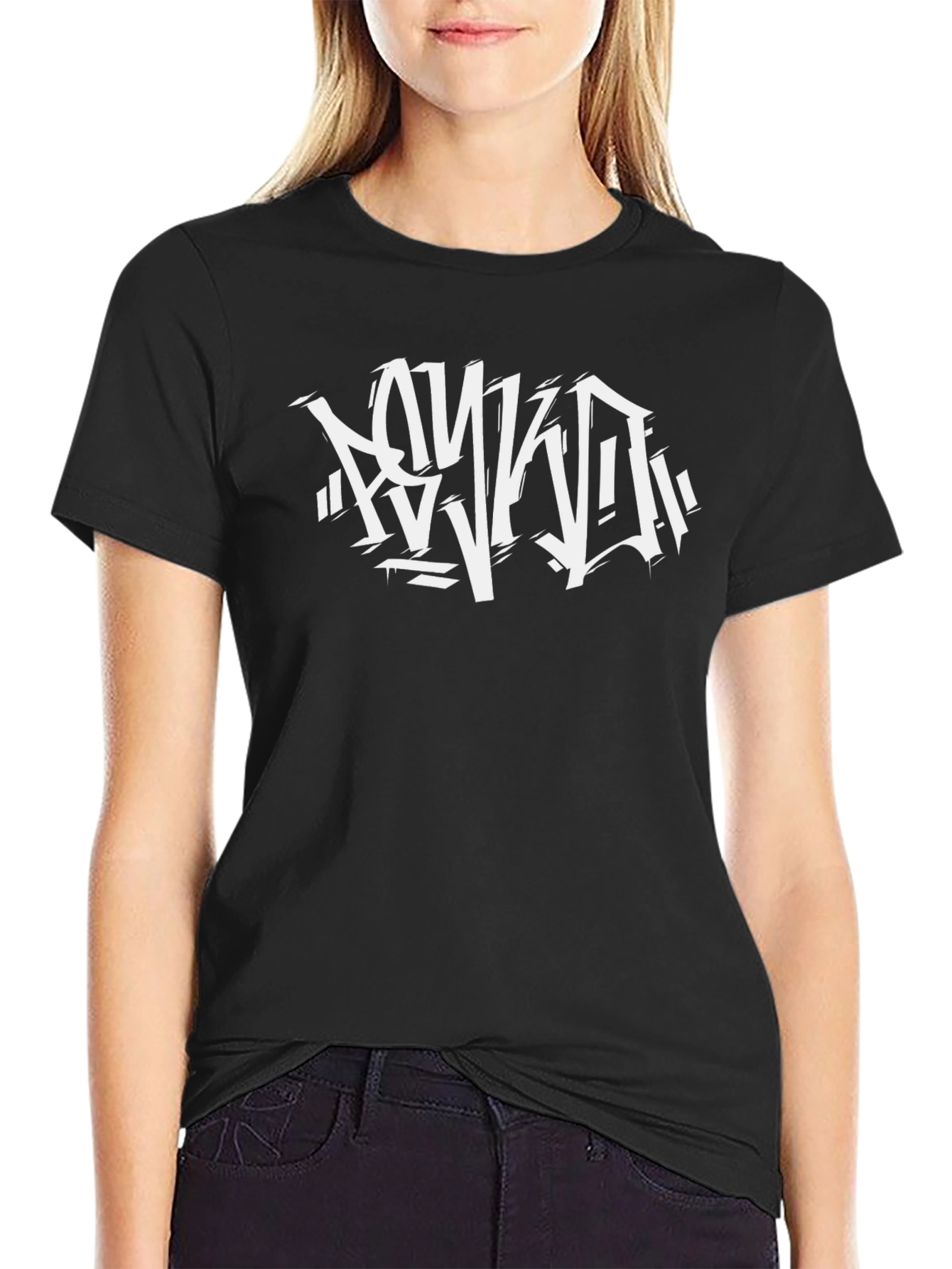 Urban Style Graphic Print Black T-Shirt