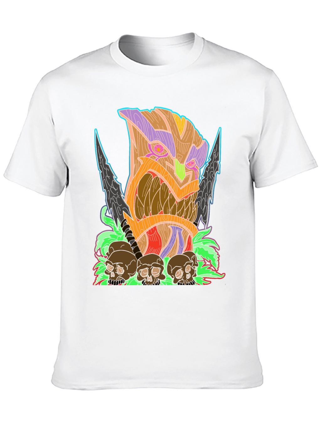 Tiki Skull Graphic Tee - Black