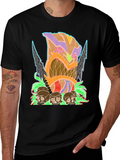 Tiki Skull Graphic Tee - Black