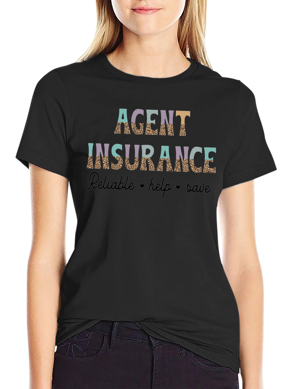 Agent Insurance Leopard Print Graphic T-Shirt