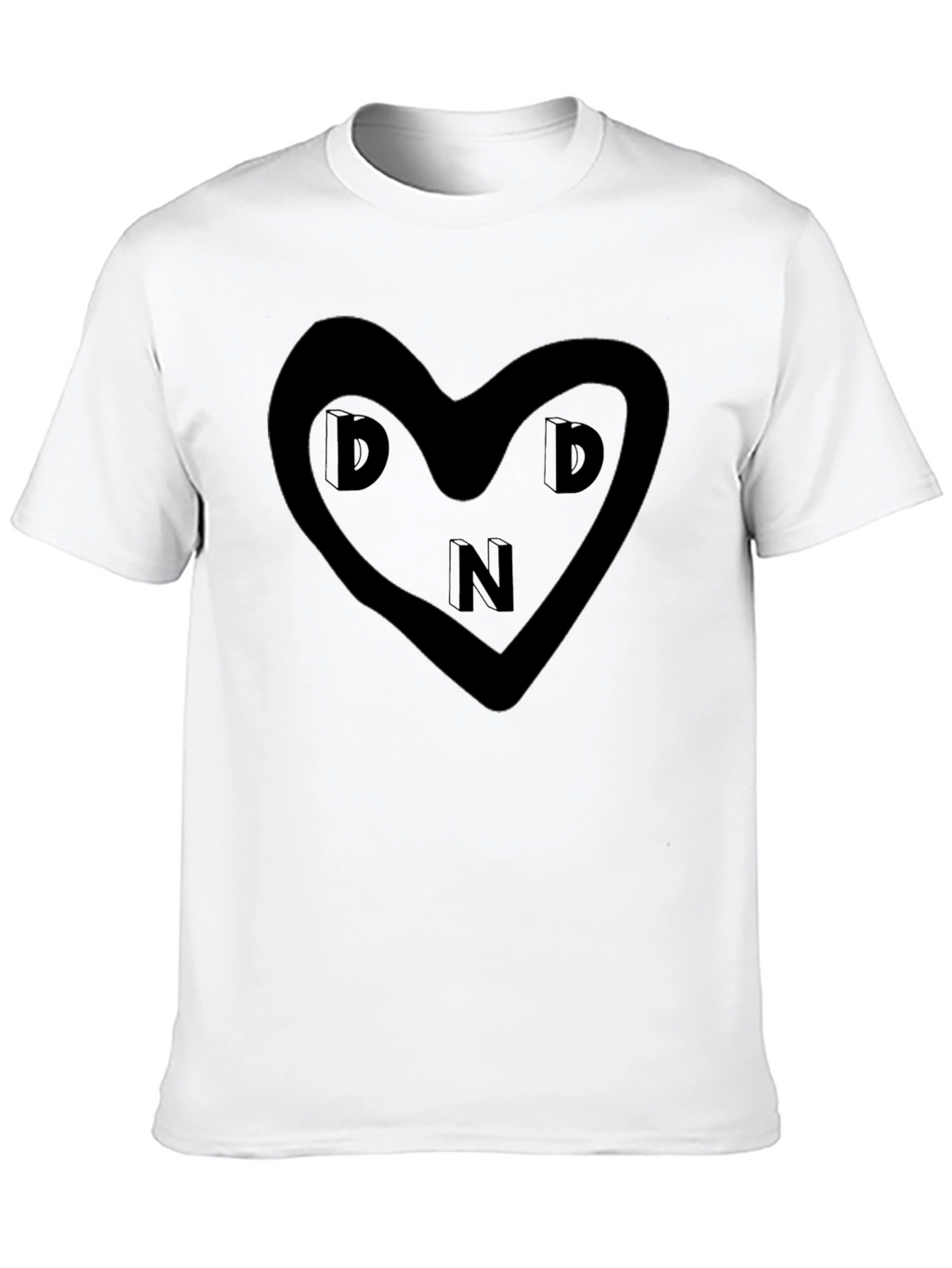 DND Heart Graphic Black T-Shirt - Soft & Stylish