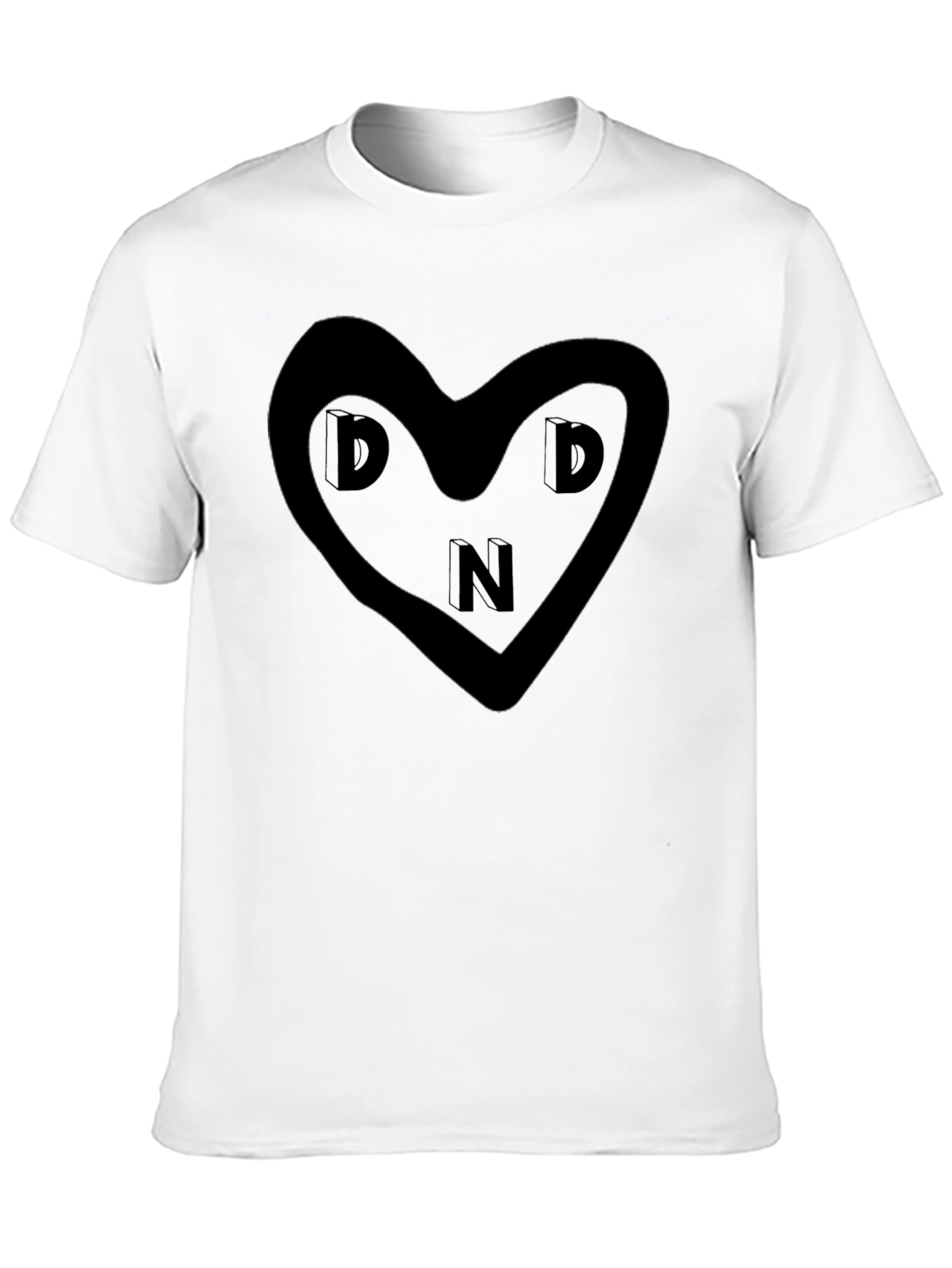 DND Heart Graphic Black T-Shirt - Soft & Stylish