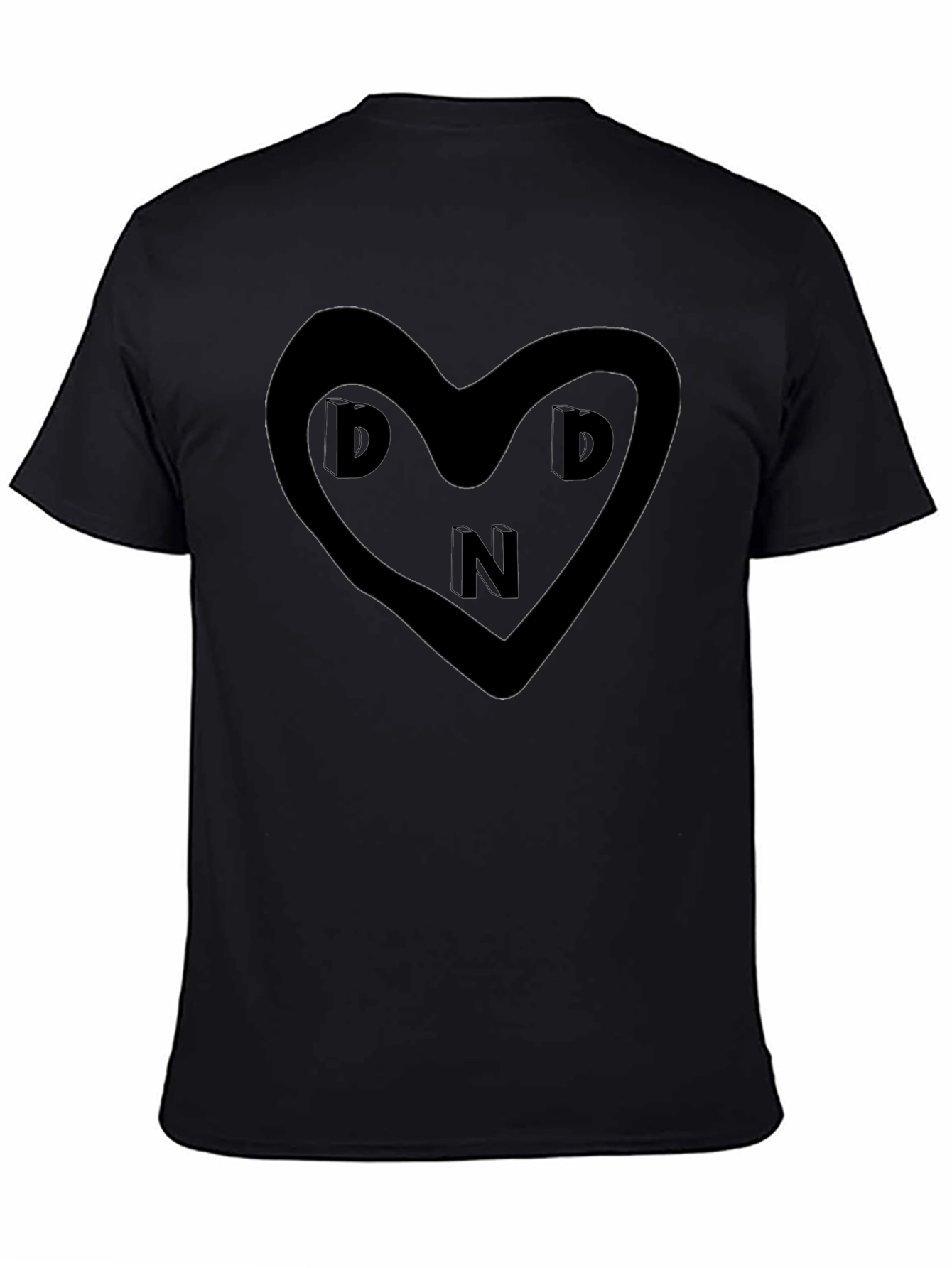 DND Heart Graphic Black T-Shirt - Soft & Stylish