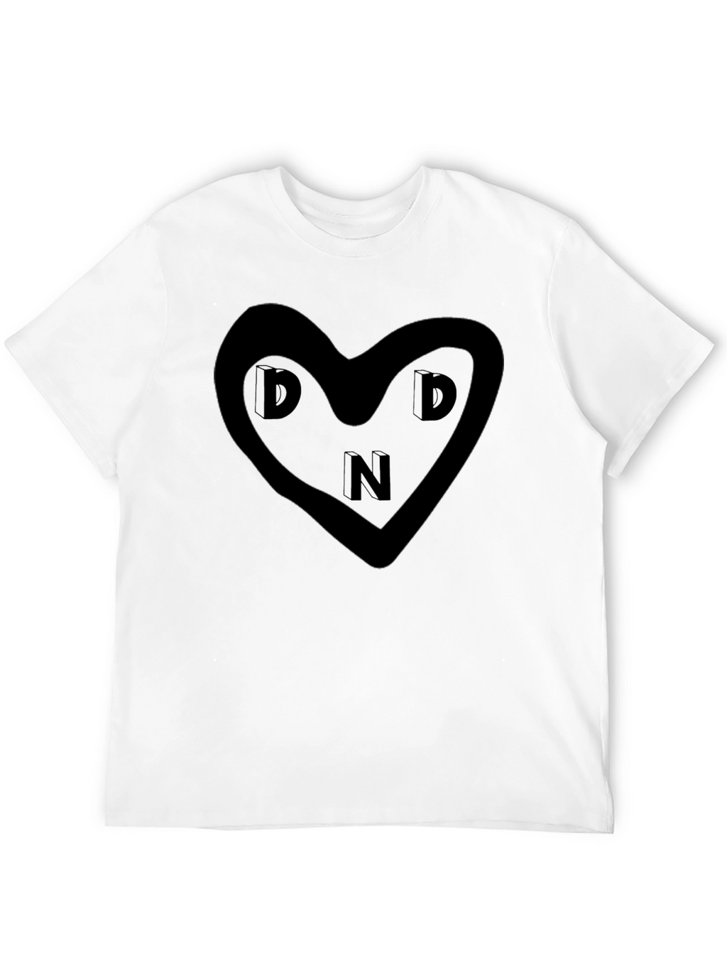 DND Heart Graphic Black T-Shirt - Soft & Stylish