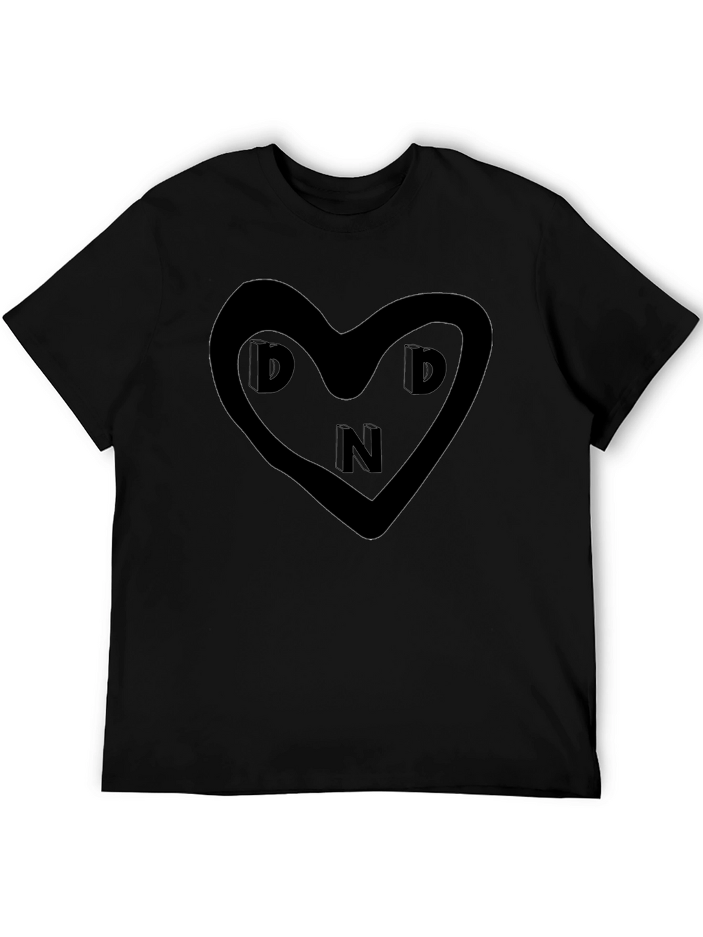 DND Heart Graphic Black T-Shirt - Soft & Stylish