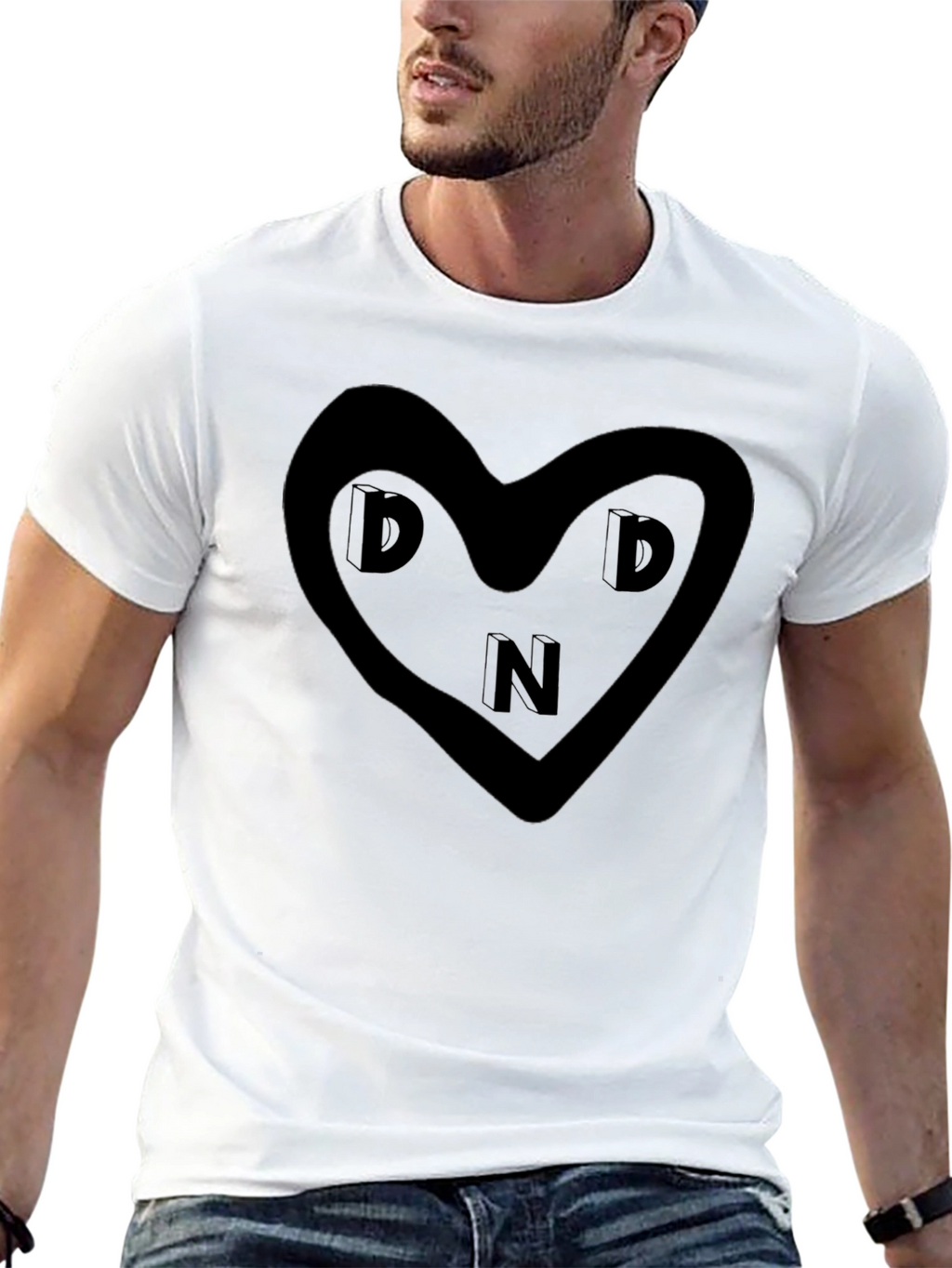 DND Heart Graphic Black T-Shirt - Soft & Stylish