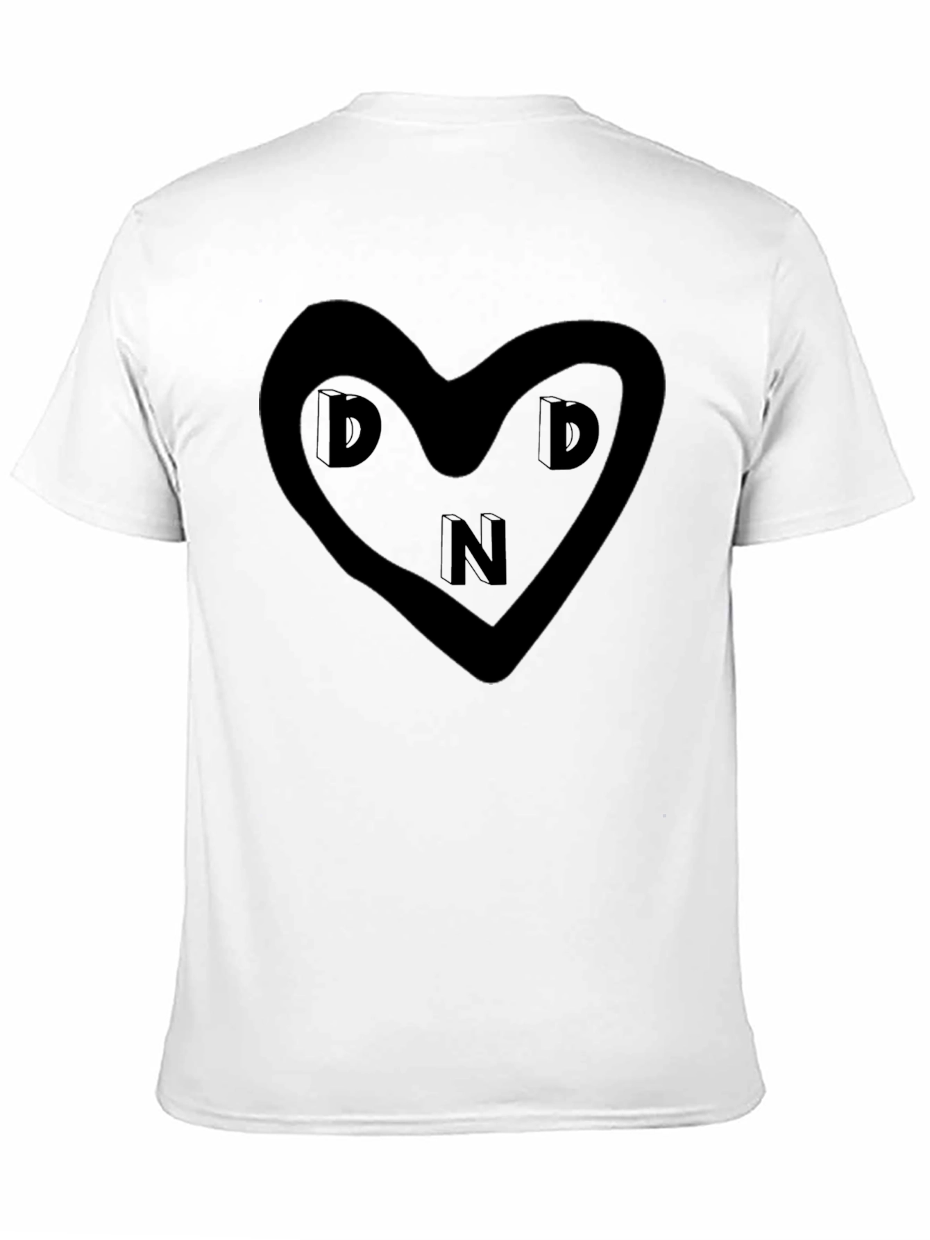 DND Heart Graphic Black T-Shirt - Soft & Stylish