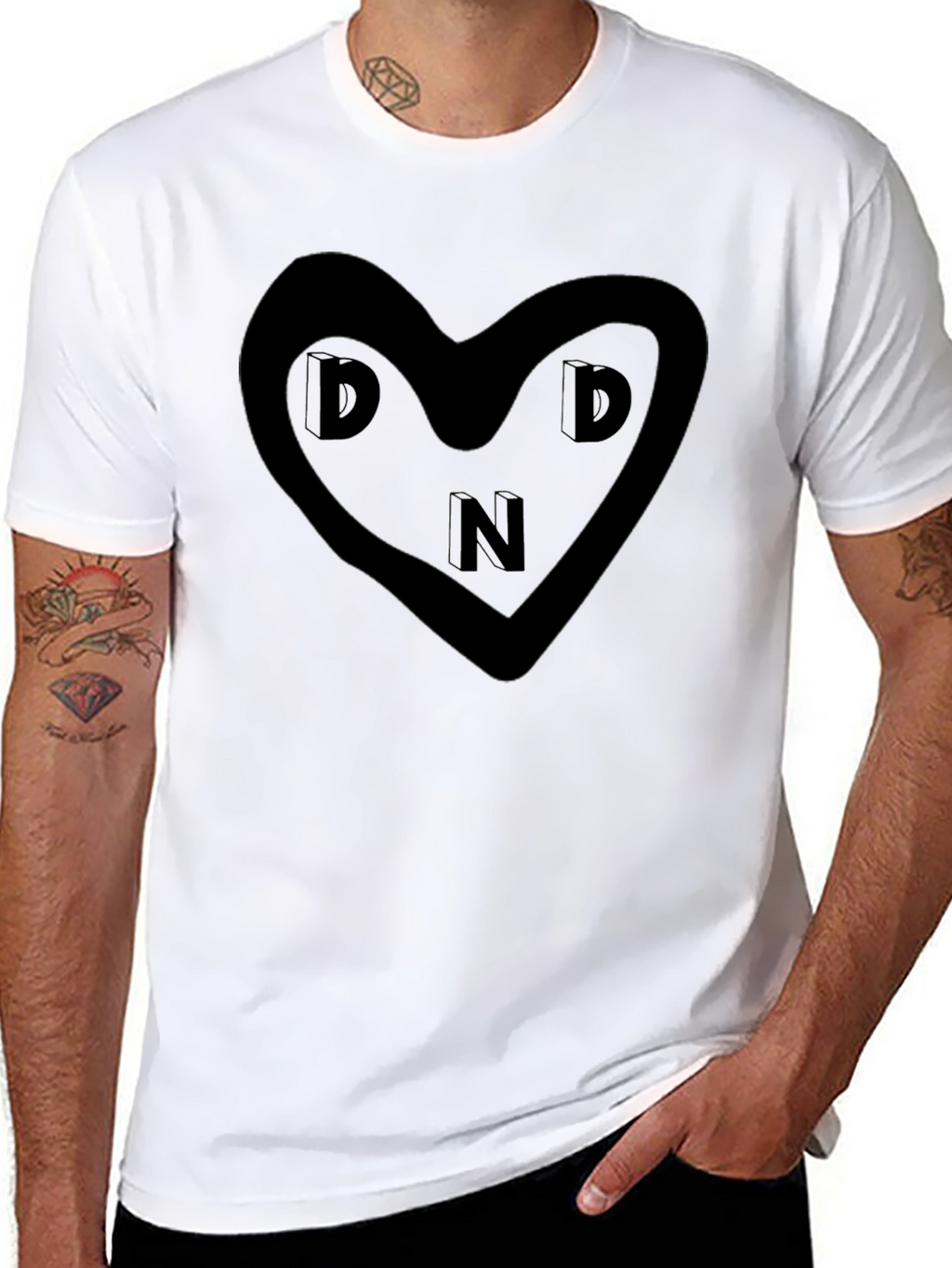 DND Heart Graphic Black T-Shirt - Soft & Stylish