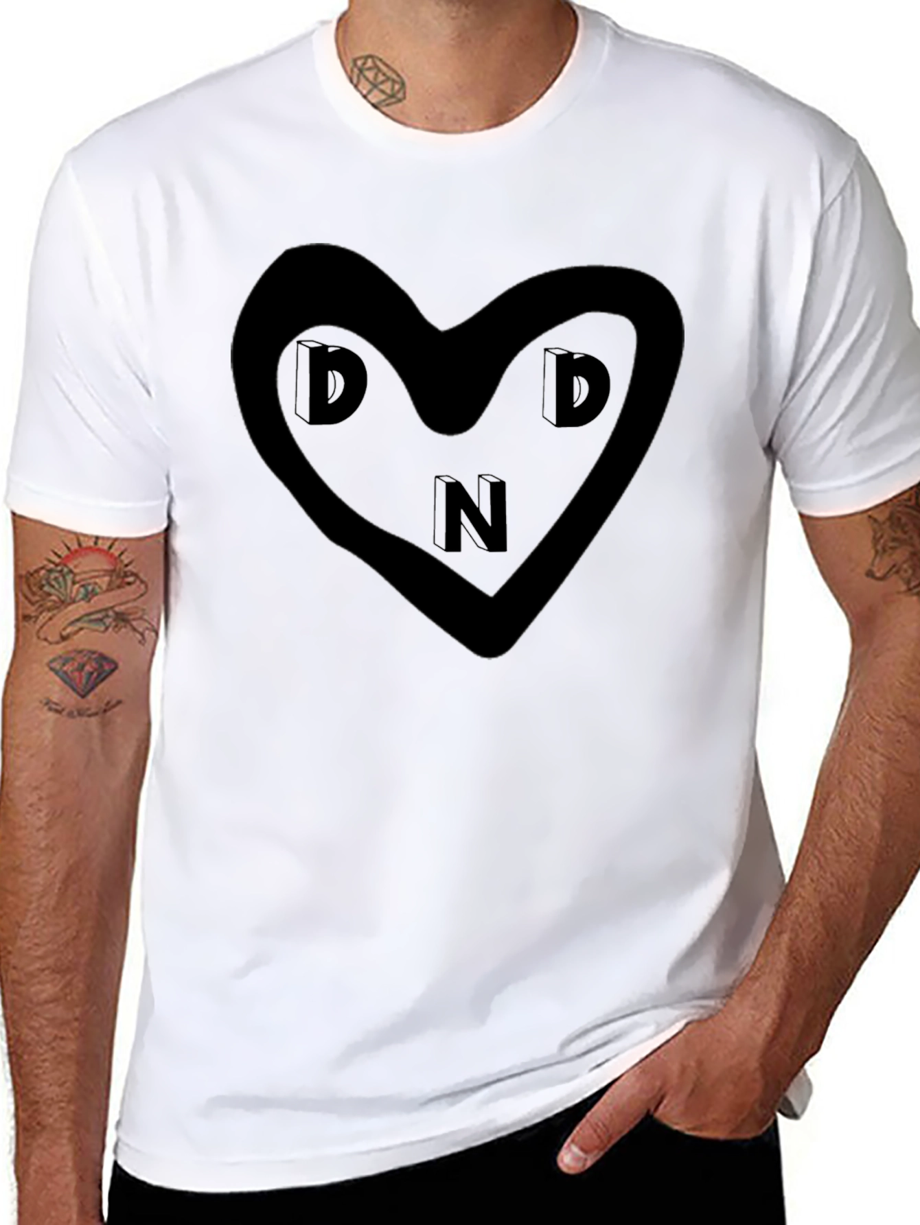 DND Heart Graphic Black T-Shirt - Soft & Stylish