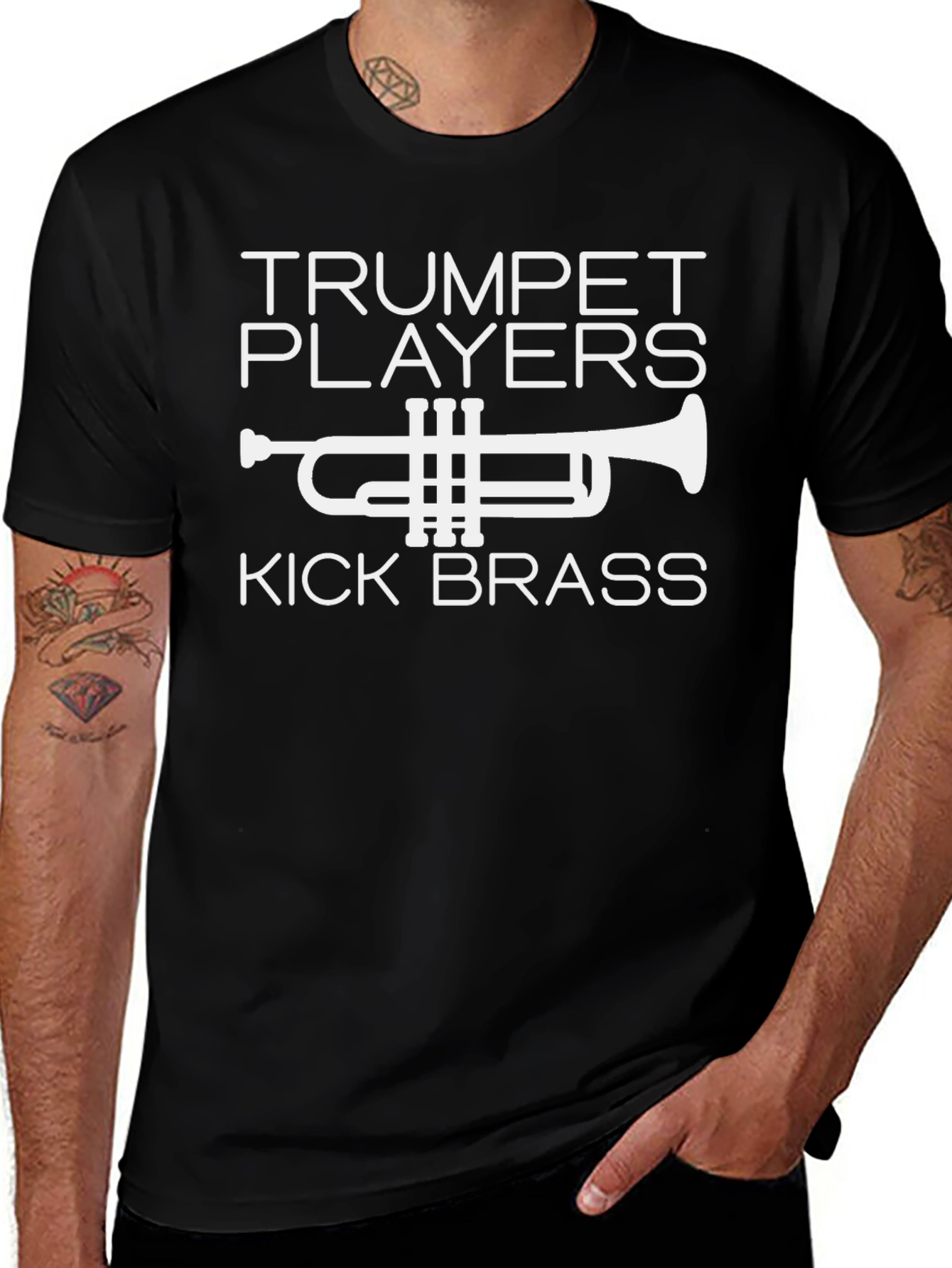 Trumpet Players Kick Brass Black T-Shirt