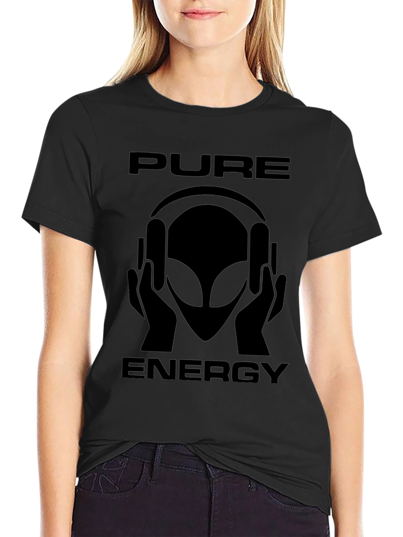Pure Energy Alien Graphic T-Shirt - Black
