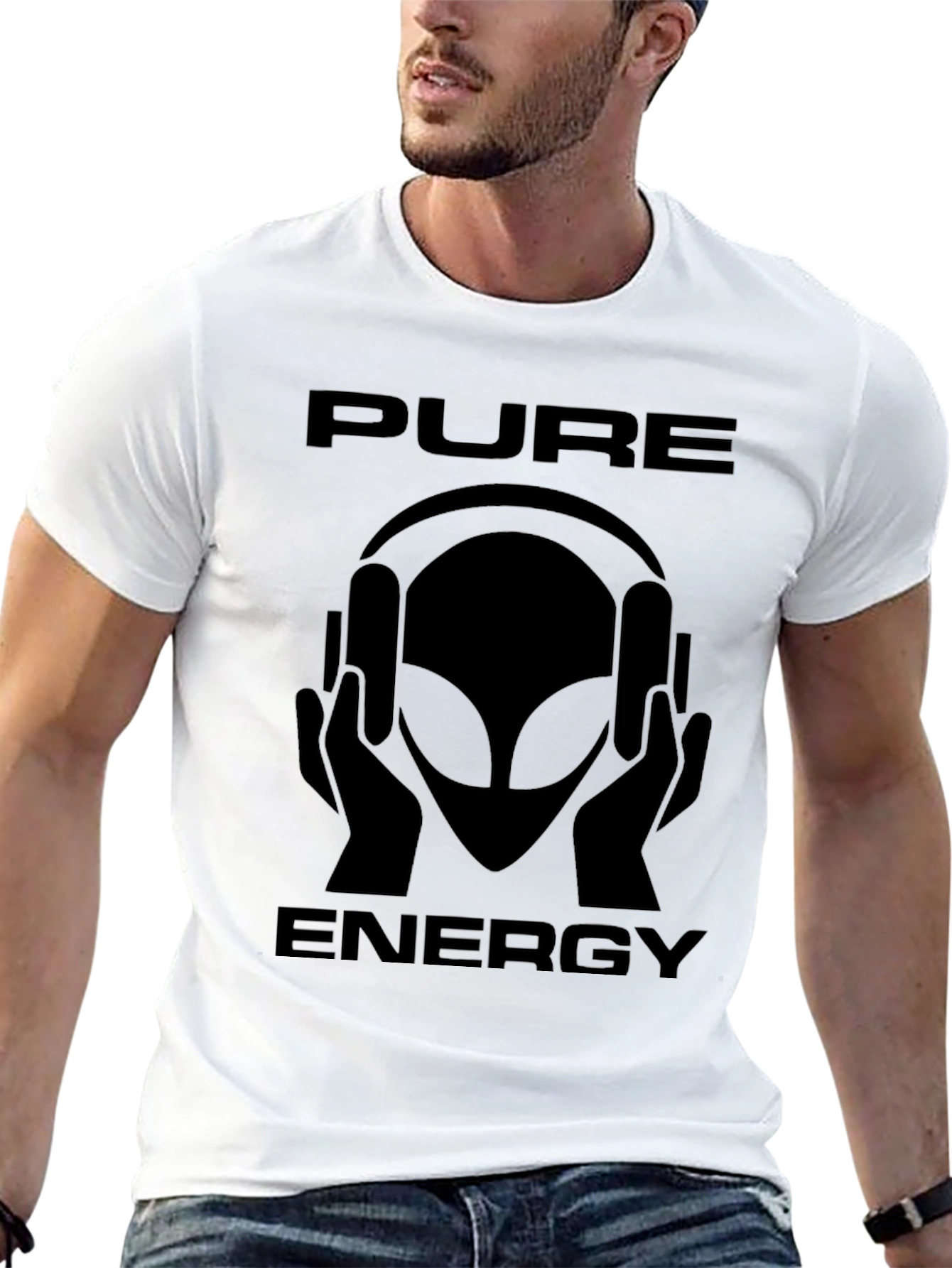 Pure Energy Alien Graphic T-Shirt - Black