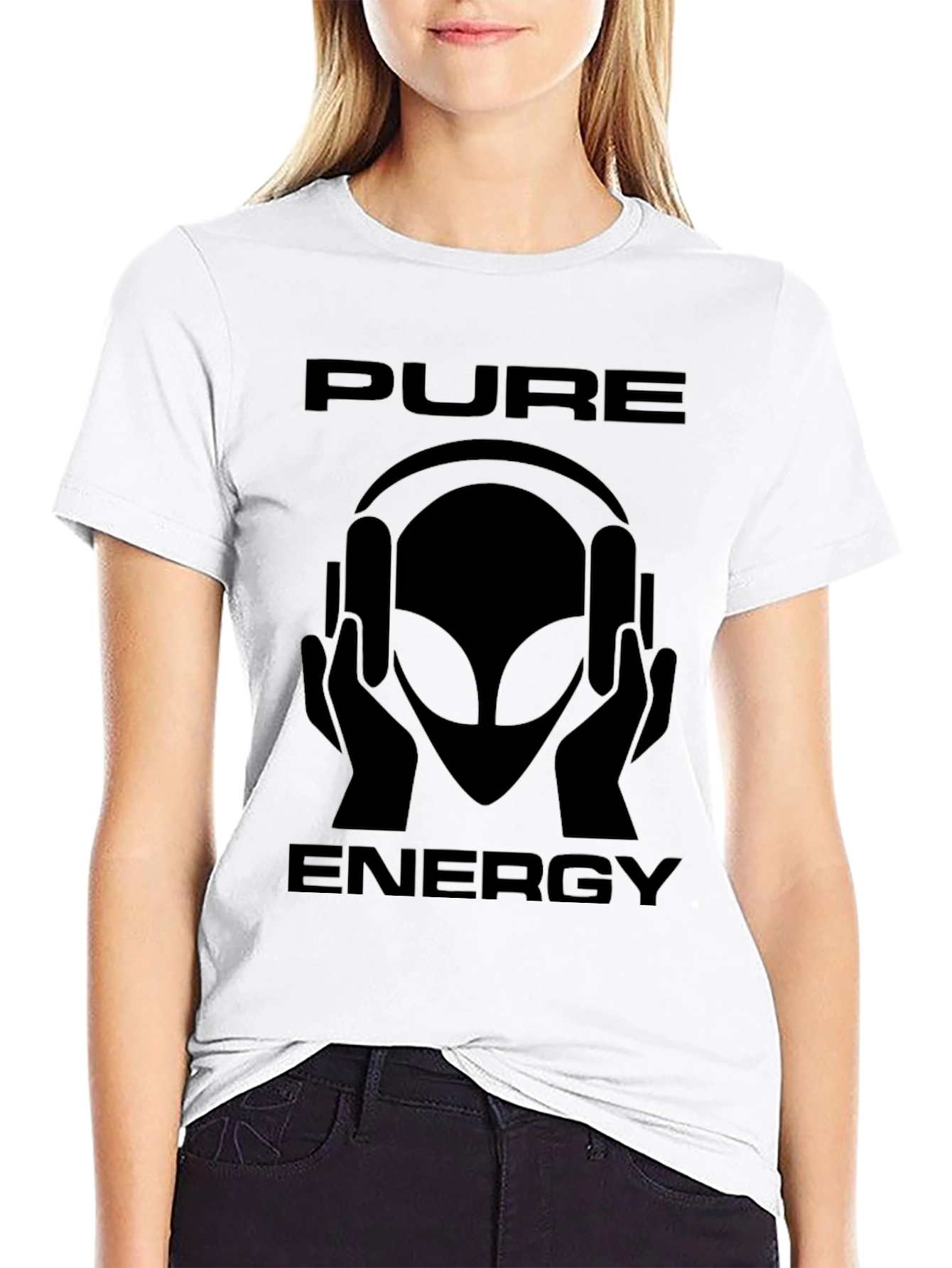 Pure Energy Alien Graphic T-Shirt - Black