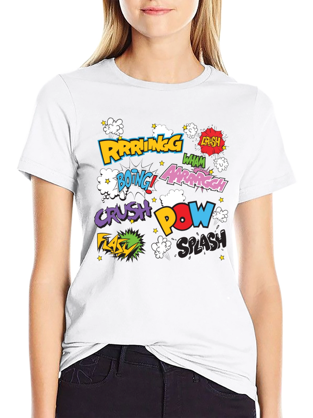 Comic Book Style Sound Effects Graphic T-Shirt