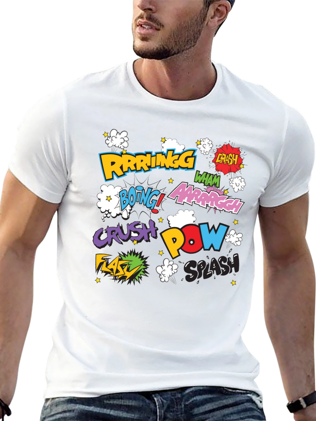 Comic Book Style Sound Effects Graphic T-Shirt