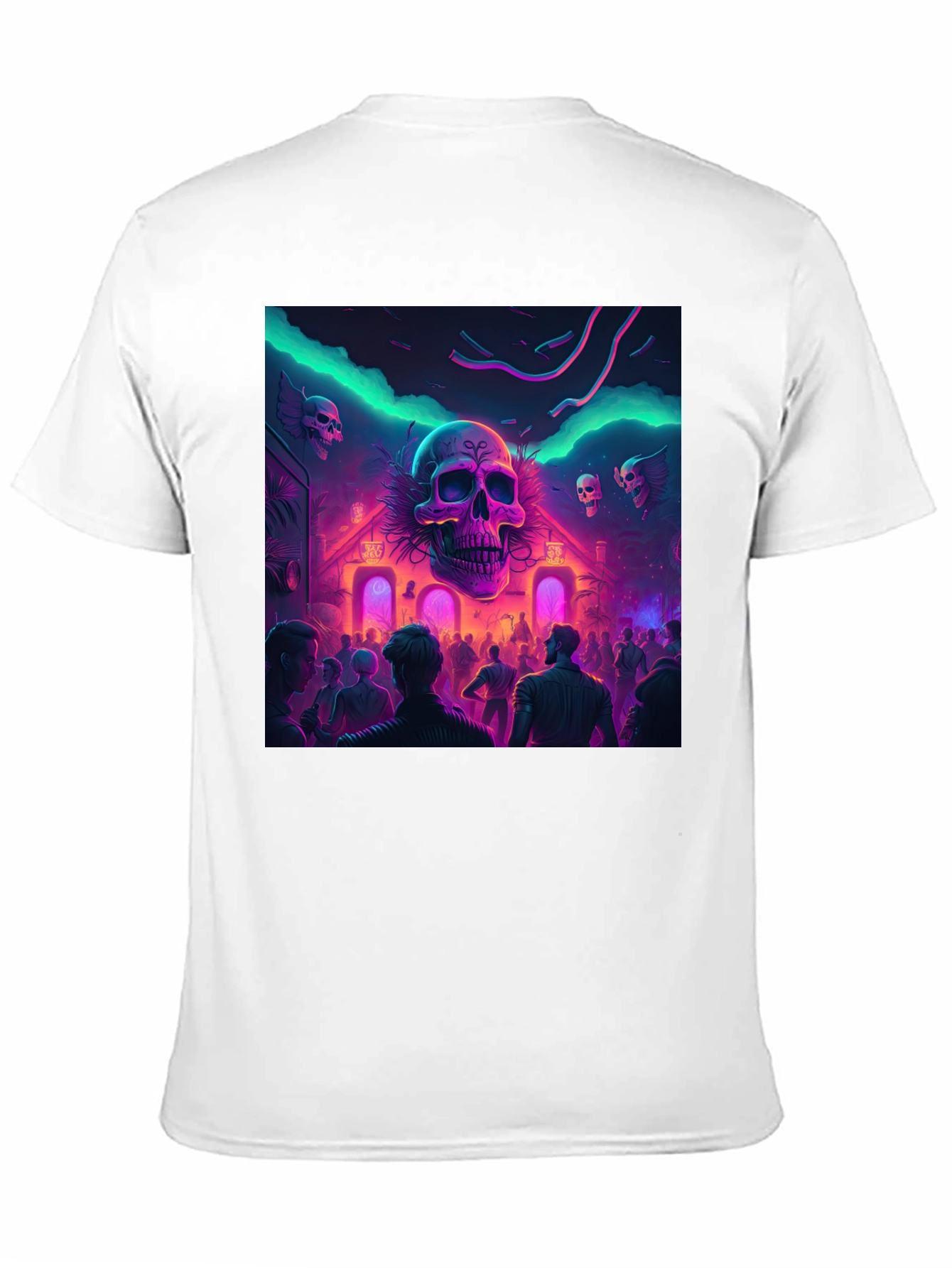 Neon Skull Party Black T-Shirt