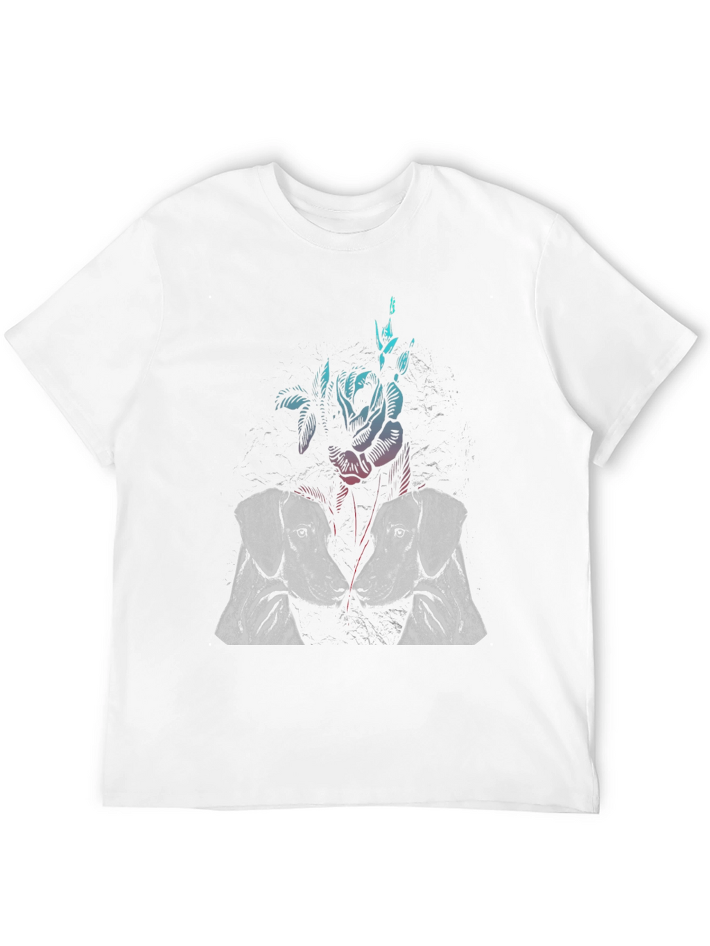 Dog and Rose Graphic T-Shirt