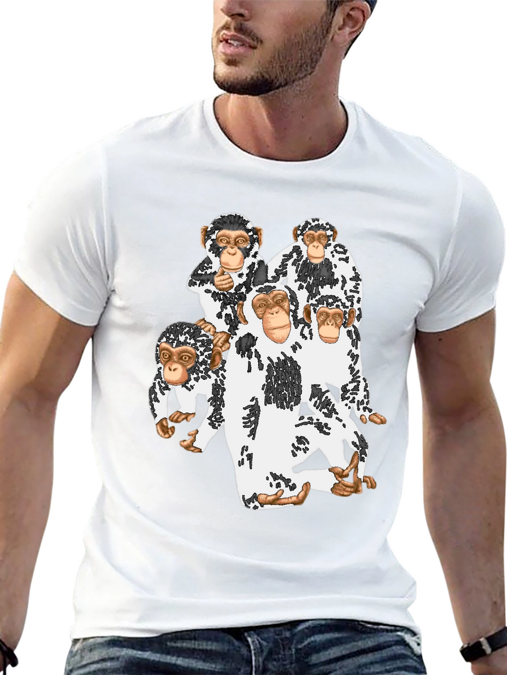 Monkey Crew Graphic Tee - Funky Black T-Shirt