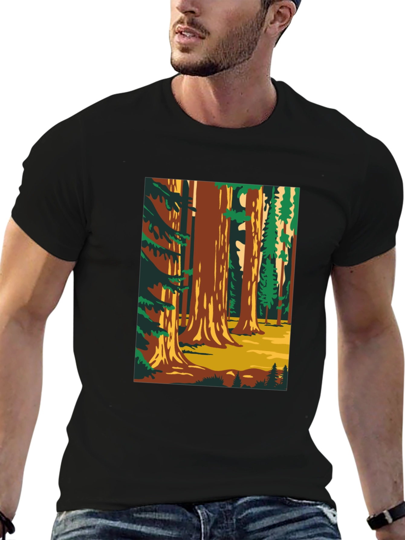 Sequoia Forest Graphic T-Shirt - Nature Lover Tee