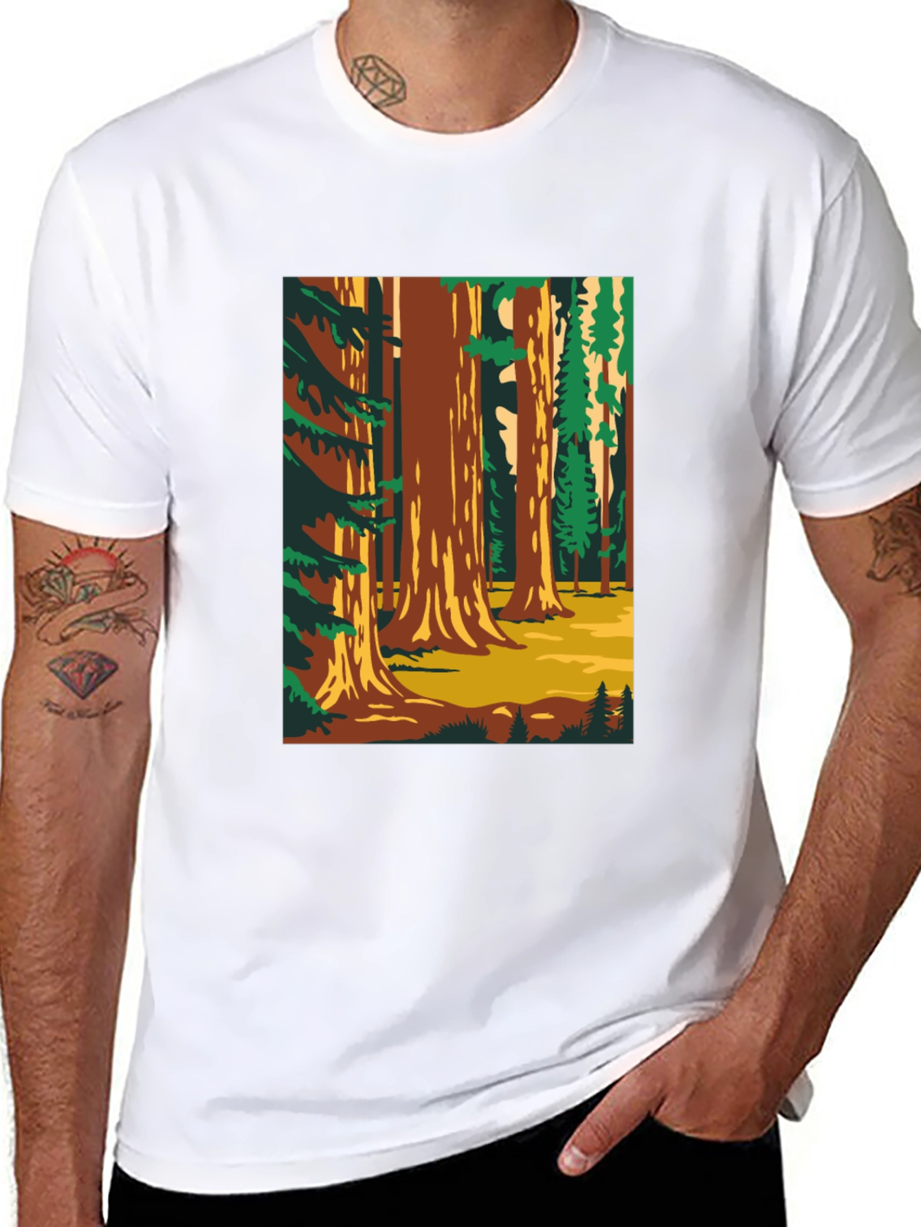 Sequoia Forest Graphic T-Shirt - Nature Lover Tee
