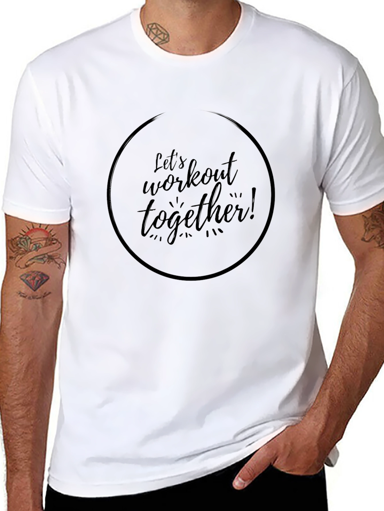 Workout Together T-Shirt - Black Gym Tee