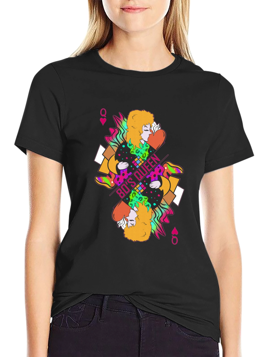 80s Queen Graphic Tee - Black