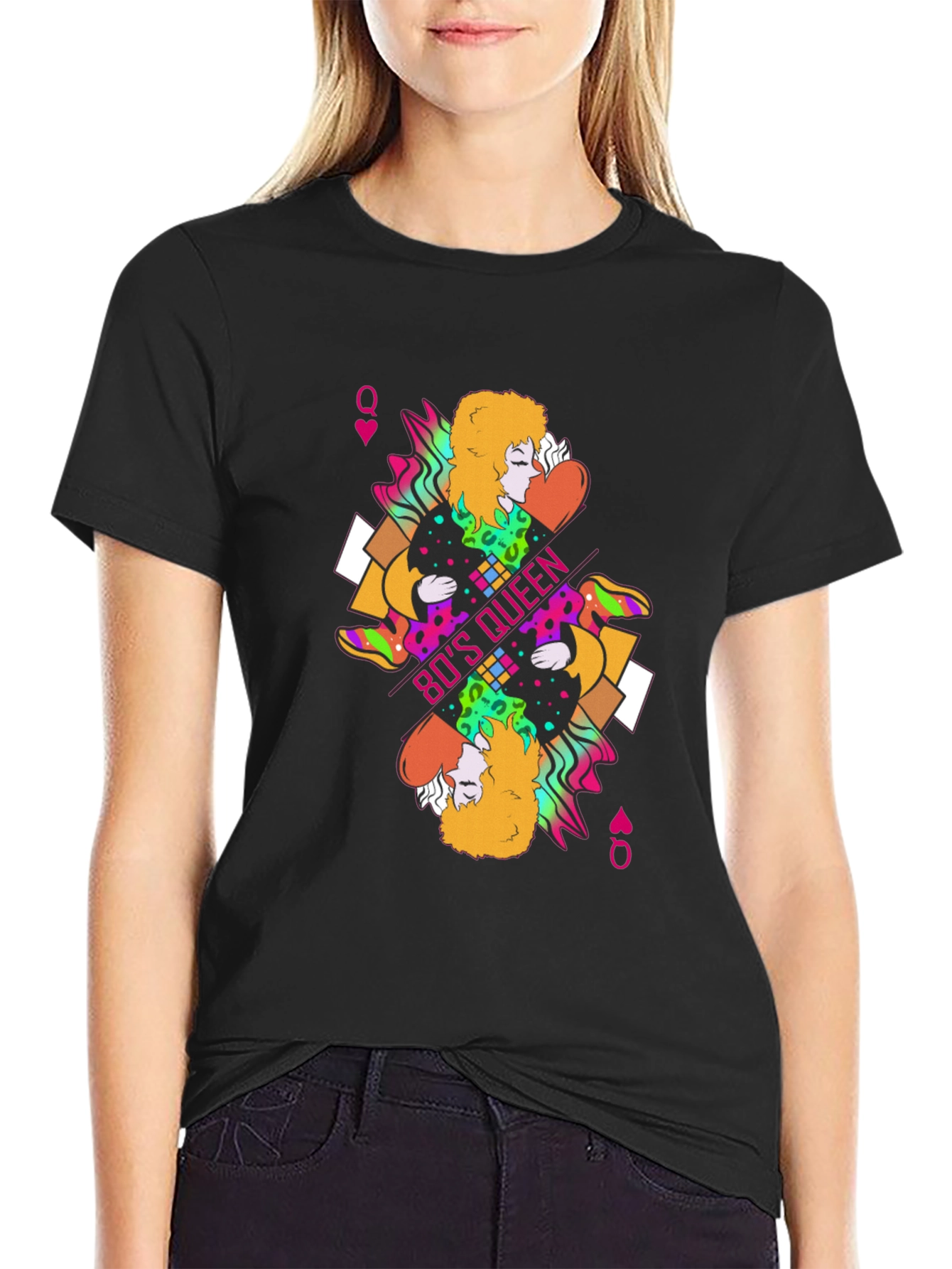 80s Queen Graphic Tee - Black