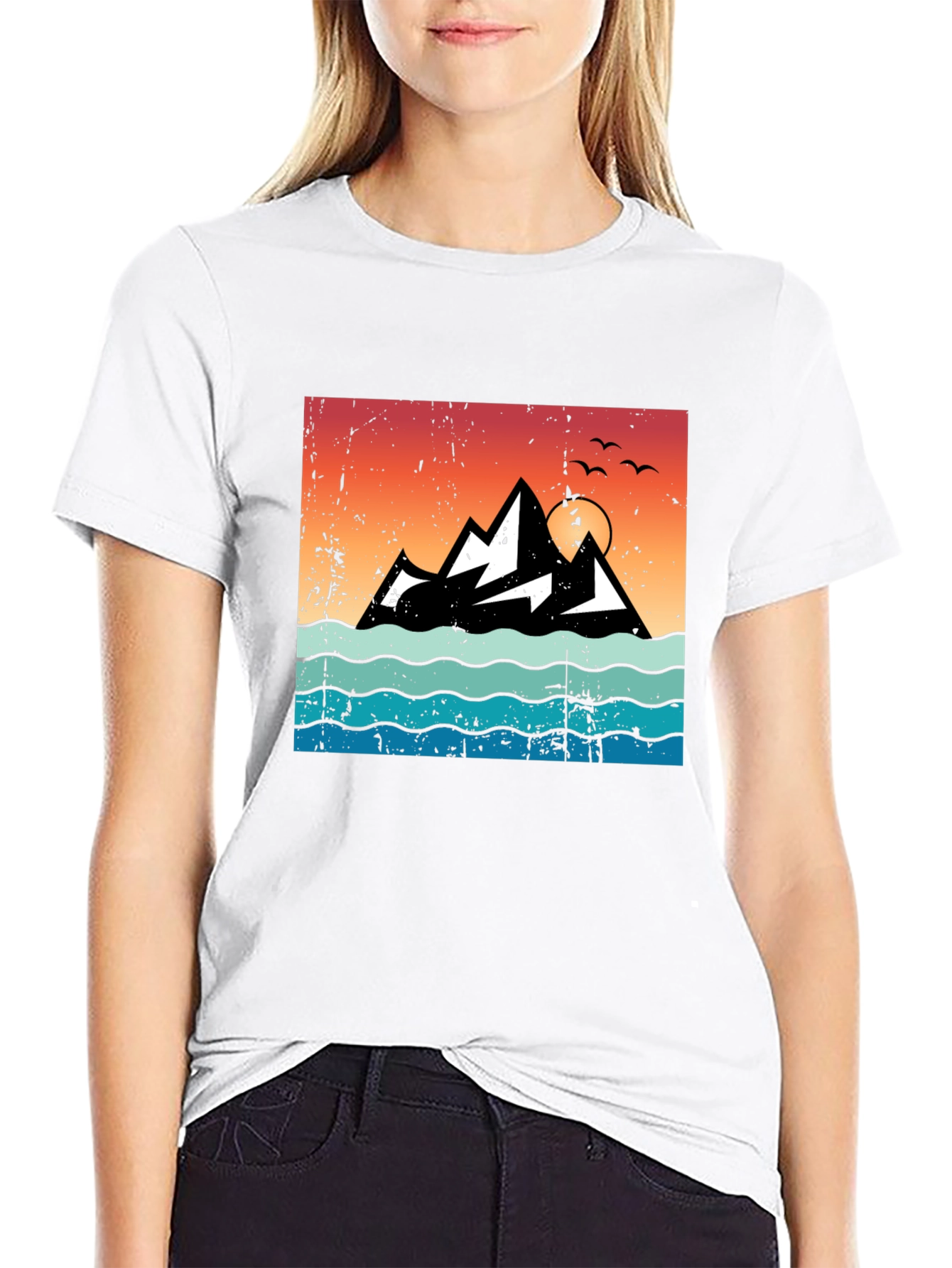 Retro Mountain Sunset Graphic Tee