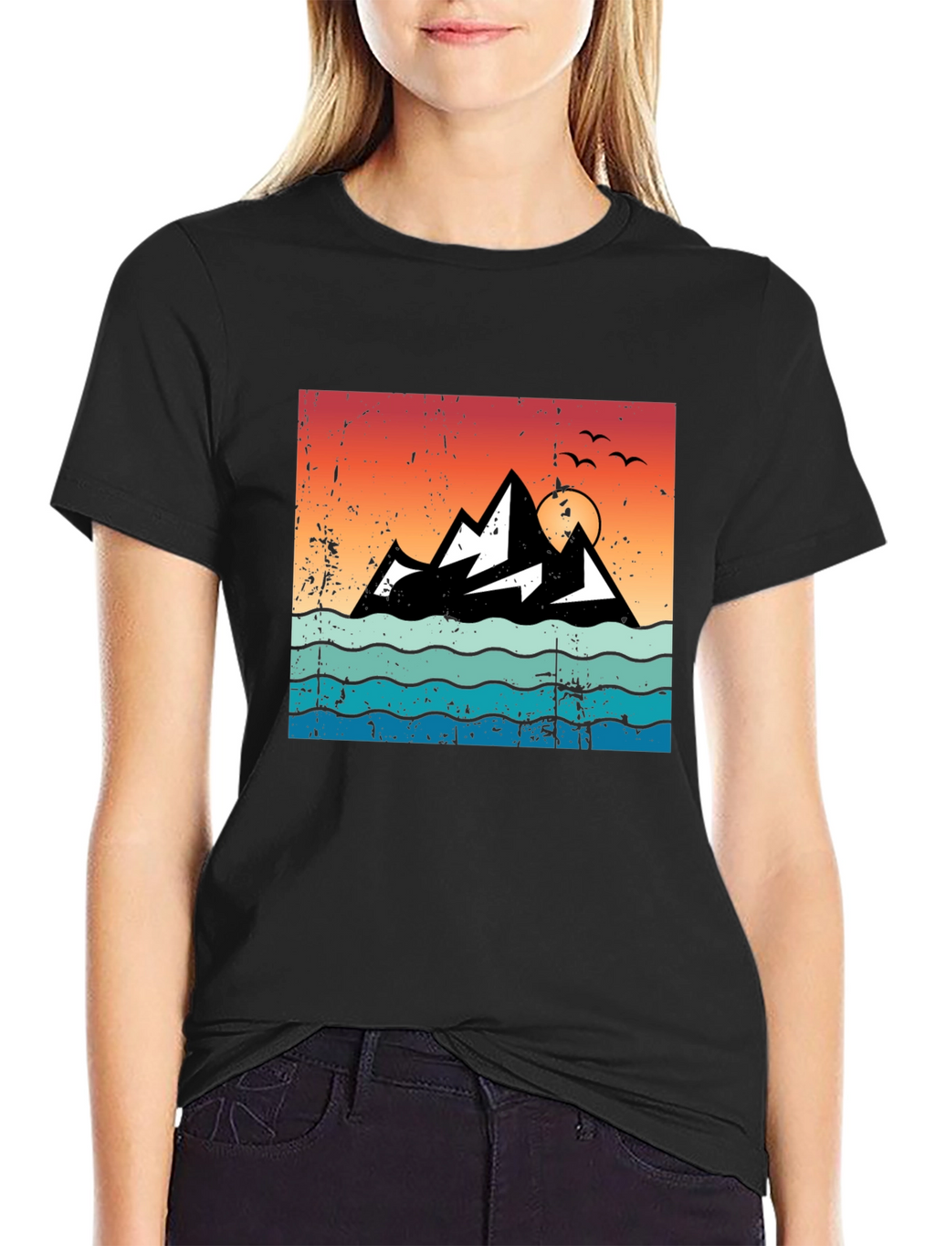 Retro Mountain Sunset Graphic Tee