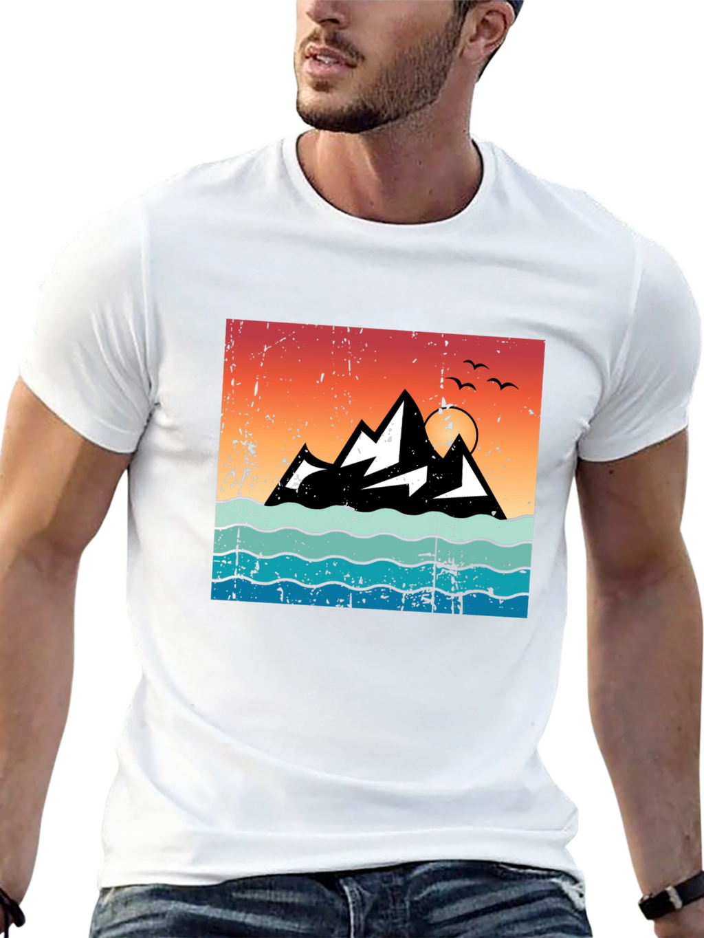 Retro Mountain Sunset Graphic Tee