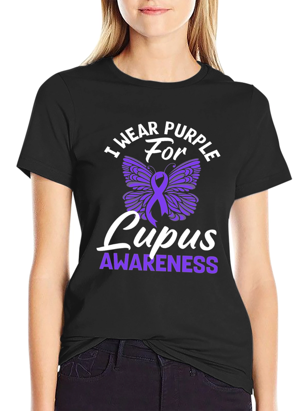 Purple Lupus Awareness Butterfly T-Shirt